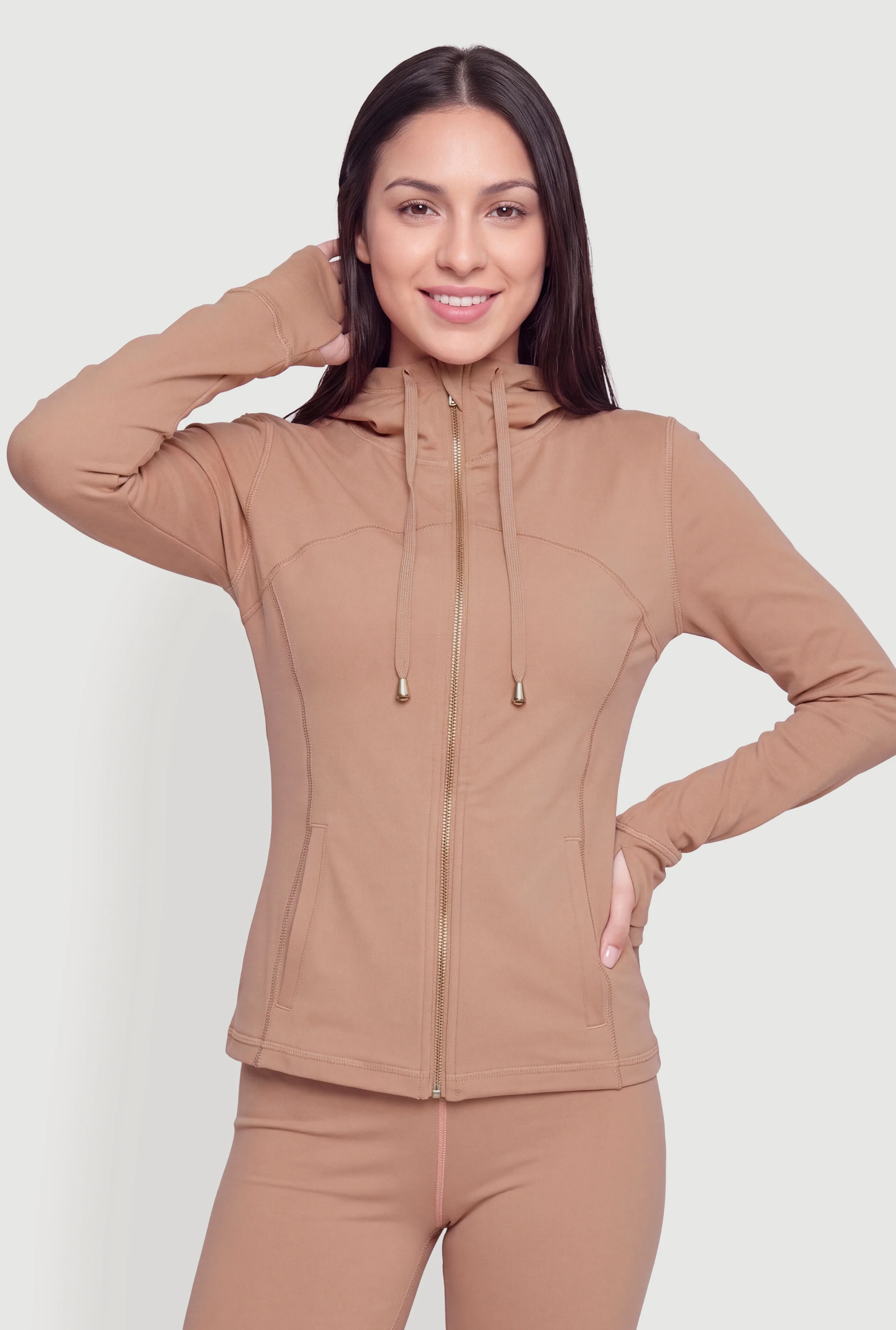 Zip Up Hooded Active Jacket