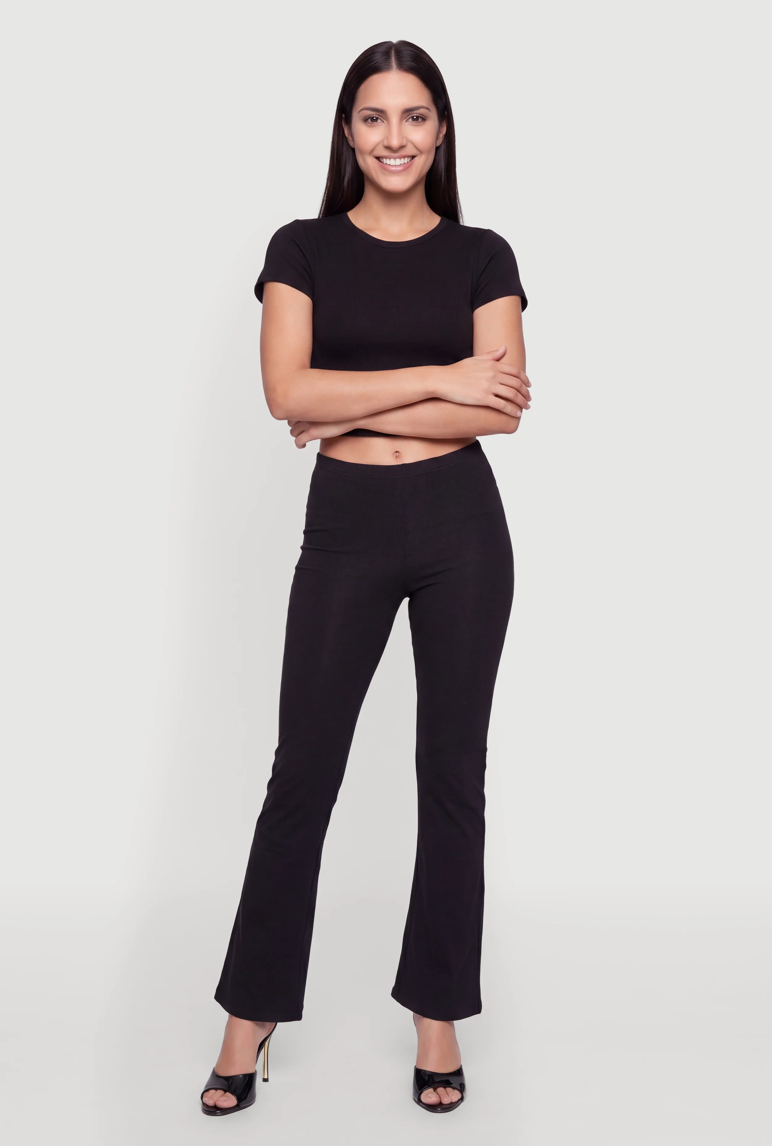 High Waist Flare Leg Pants