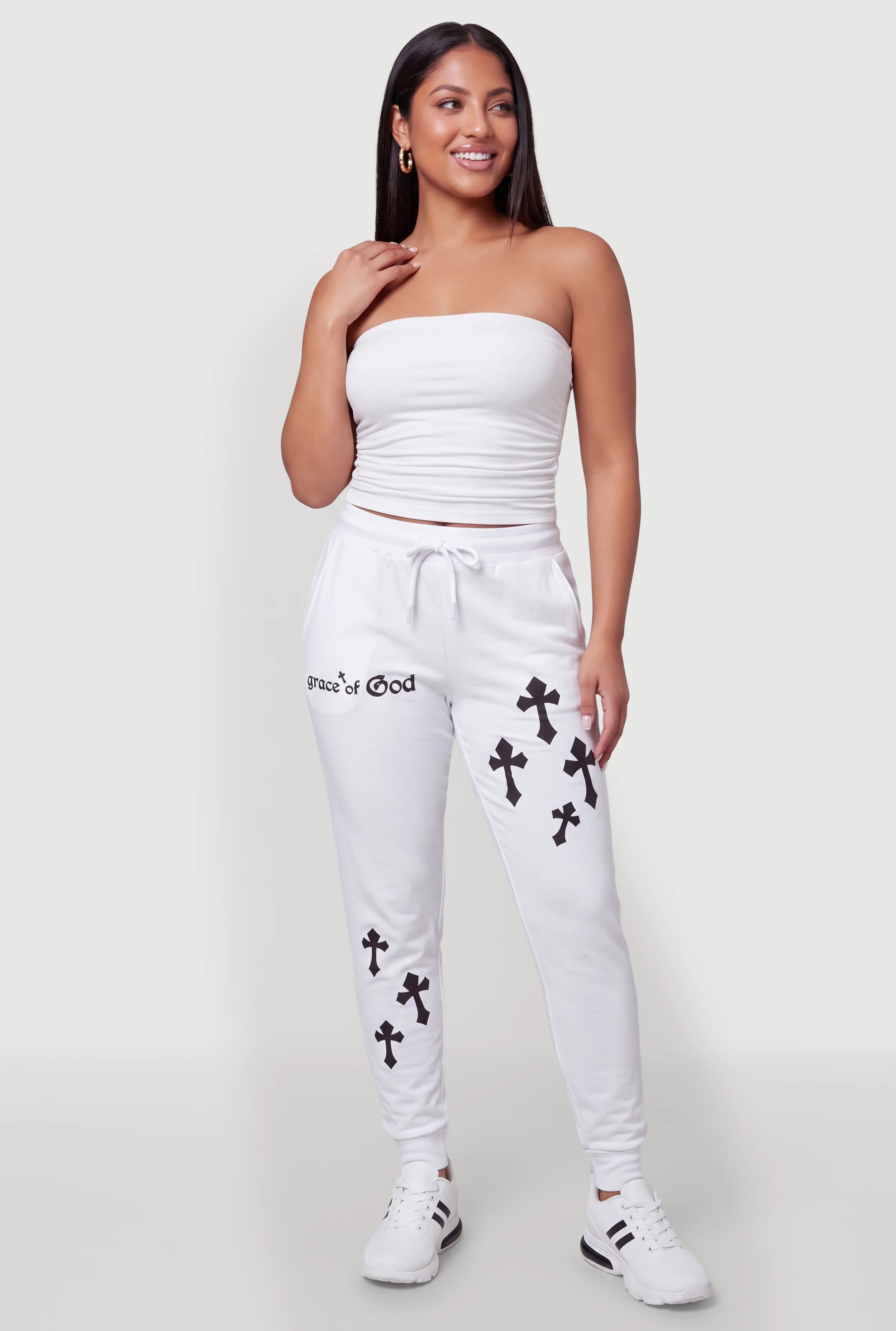 Grace of God Cross Graphic Fleece Joggers
