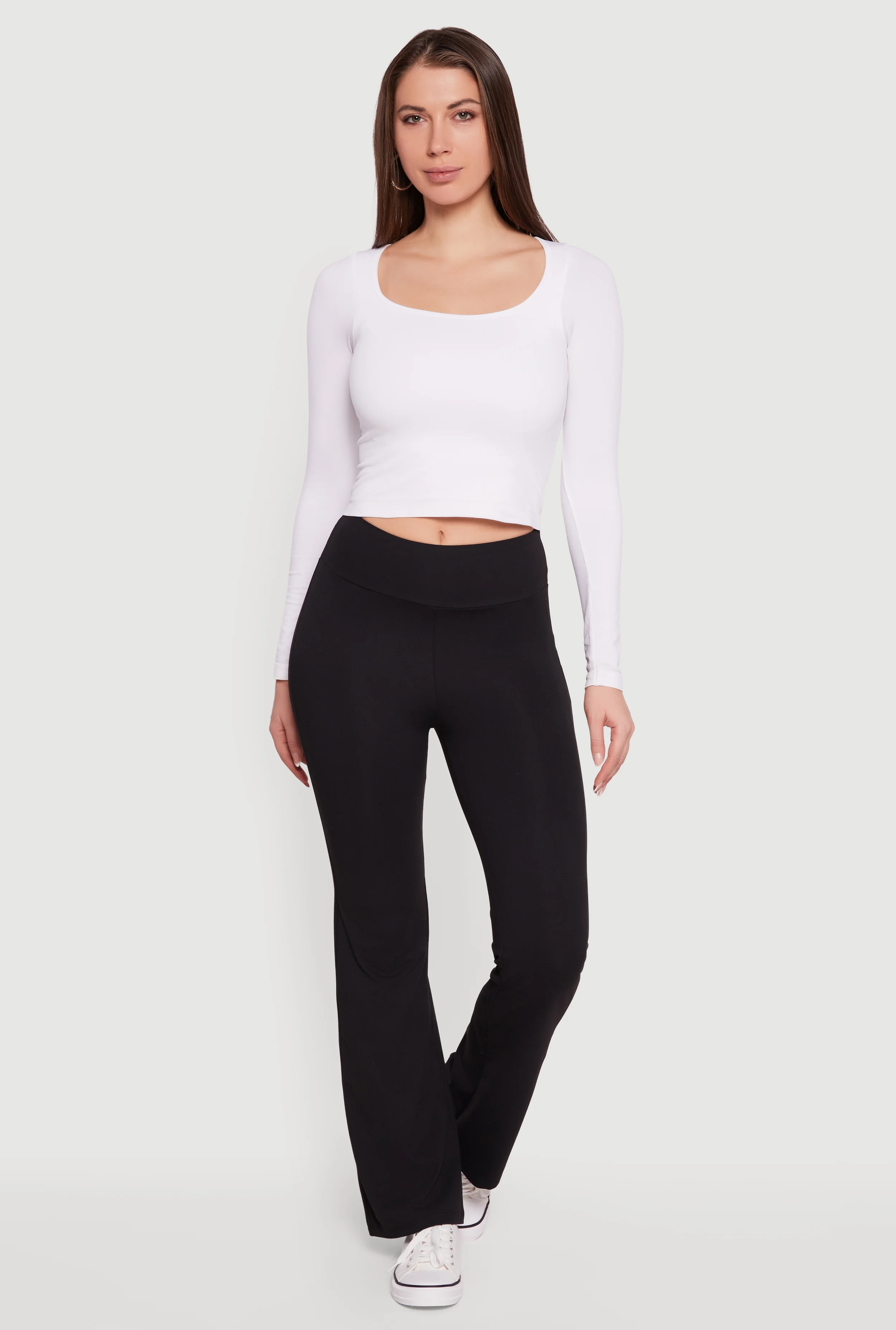 Mid Rise Brushed Knit Bootcut Pants