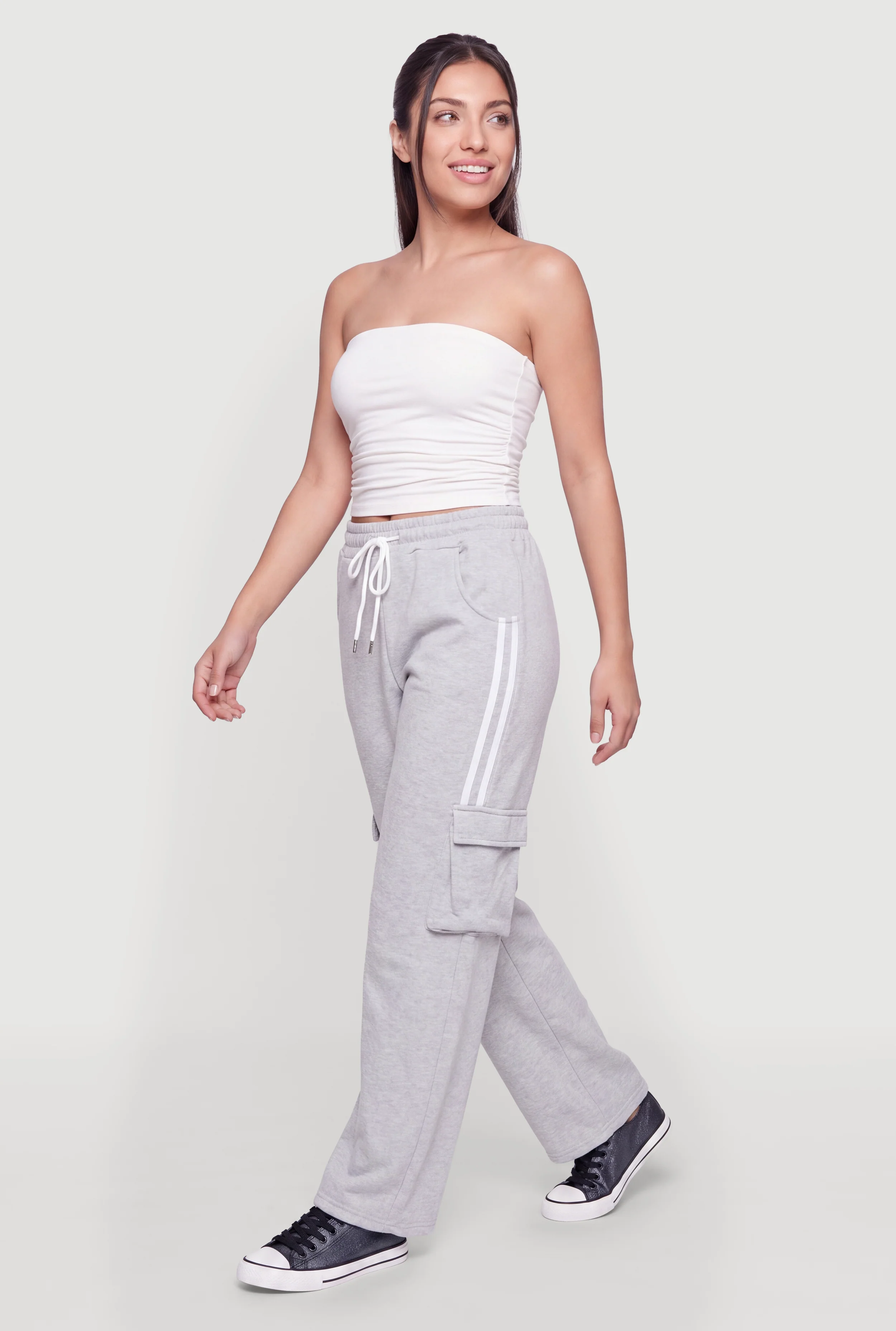 Varsity Stripe Detail Cargo Sweatpants