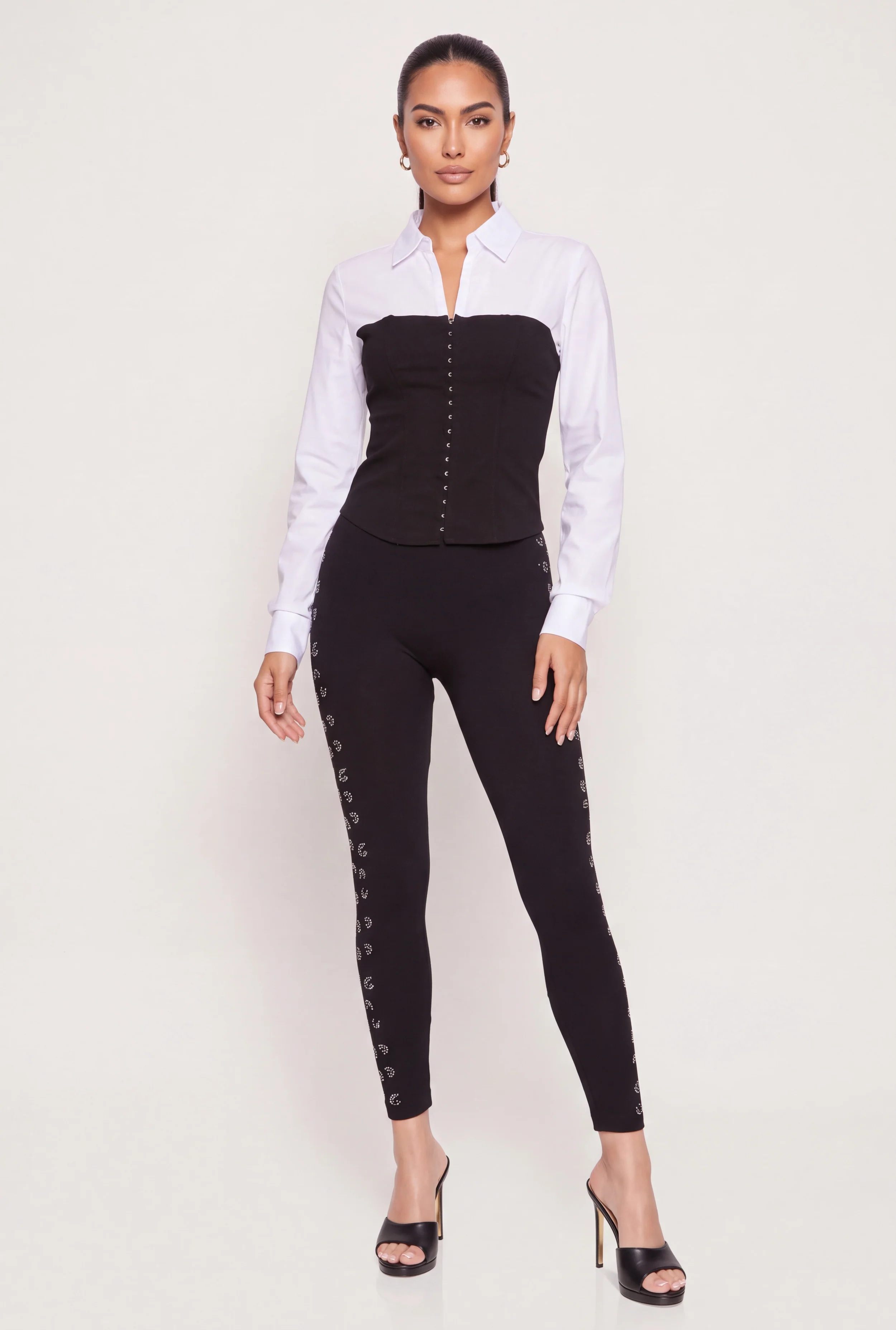 Side Rhinestone Detail Seamless Leggings