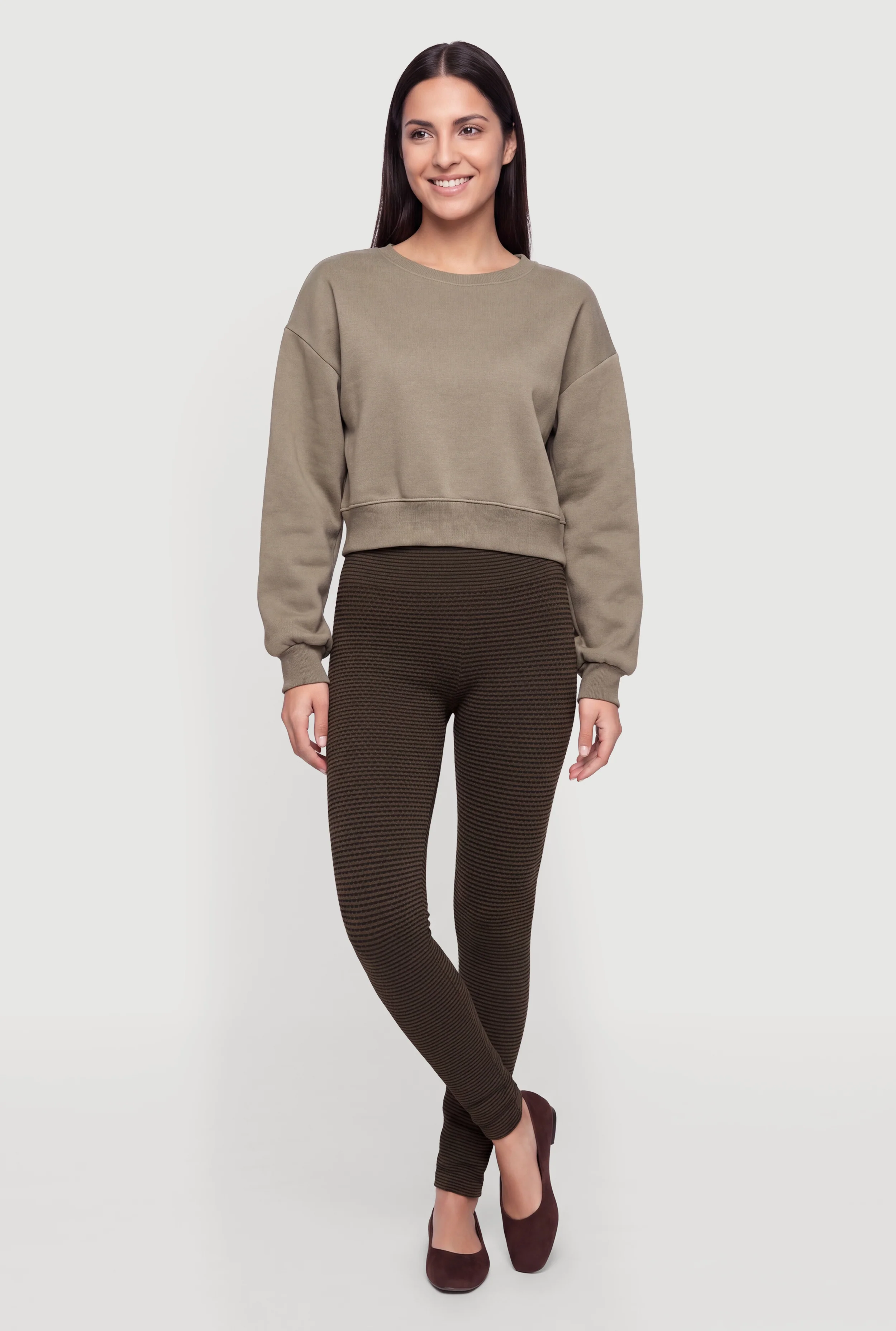 Striped Pattern Textured Seamless Leggings