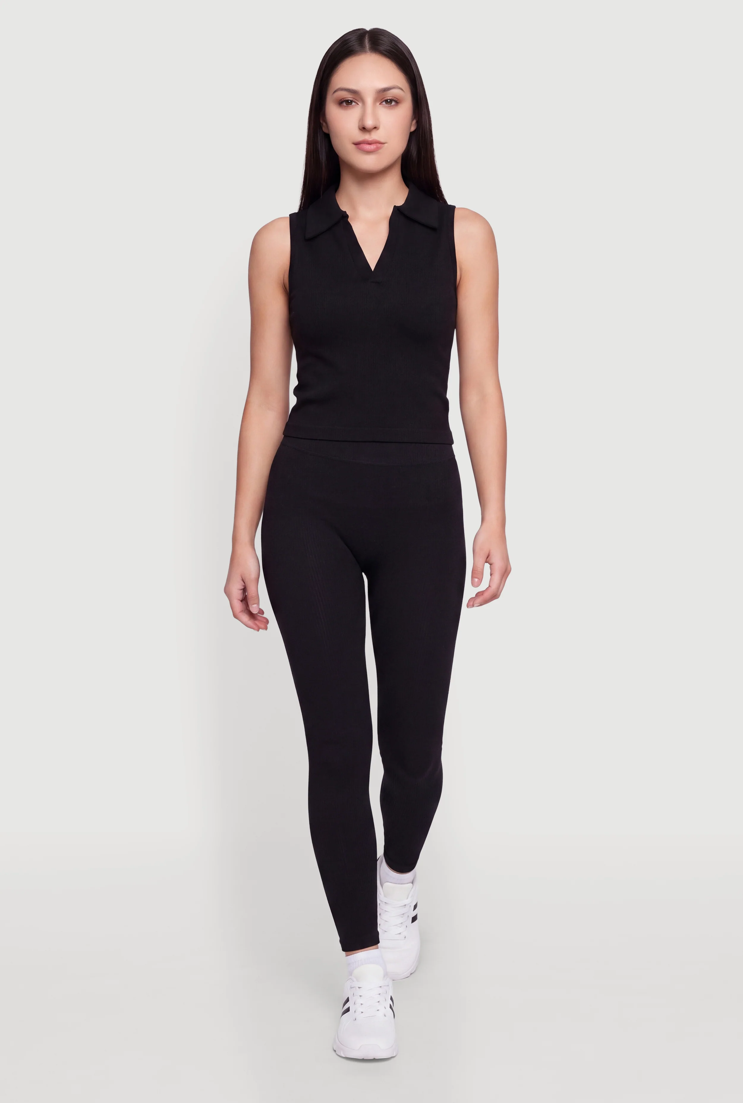 High Waist Seamless Compression Rib Leggings