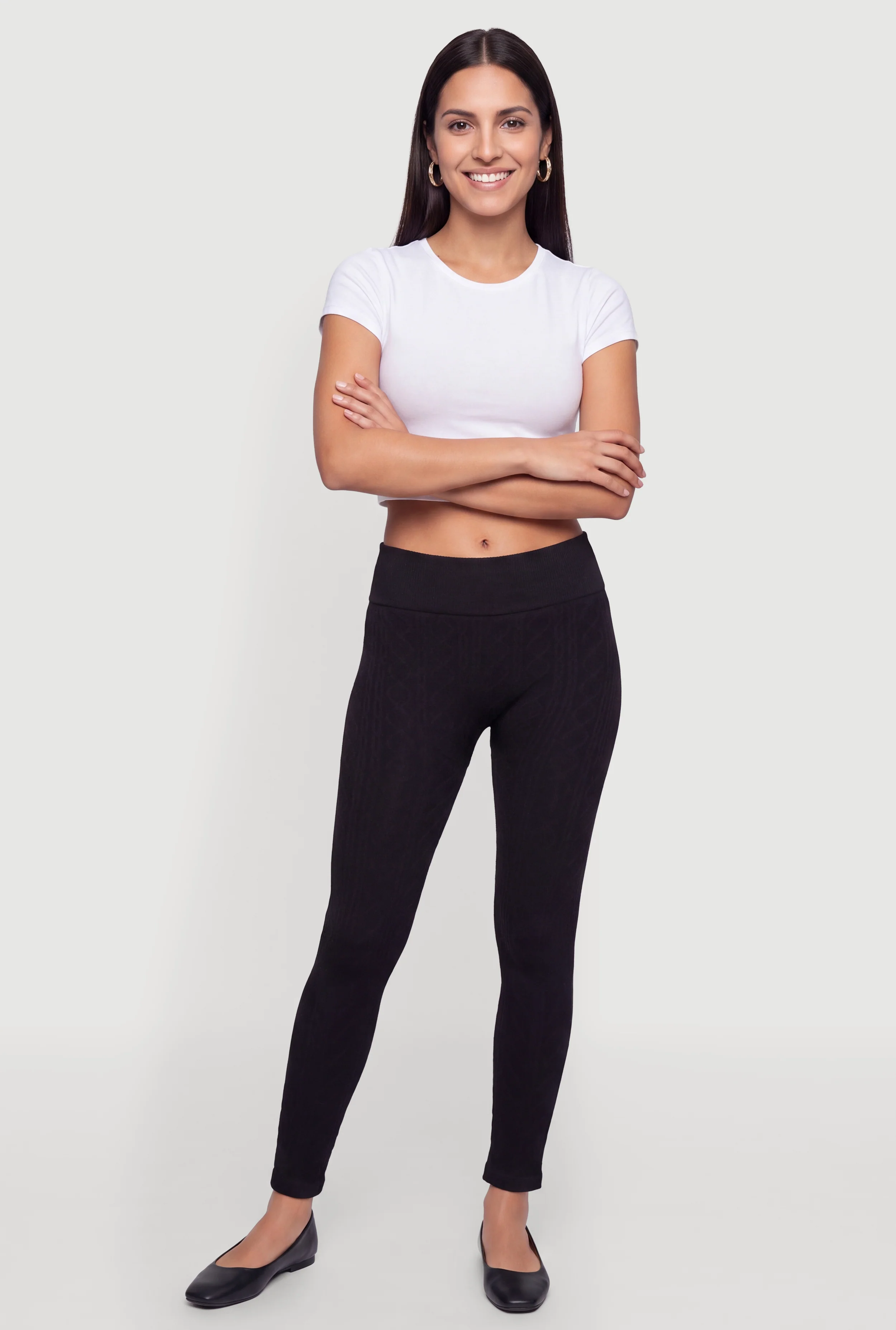 High Waisted Cable Knit Leggings
