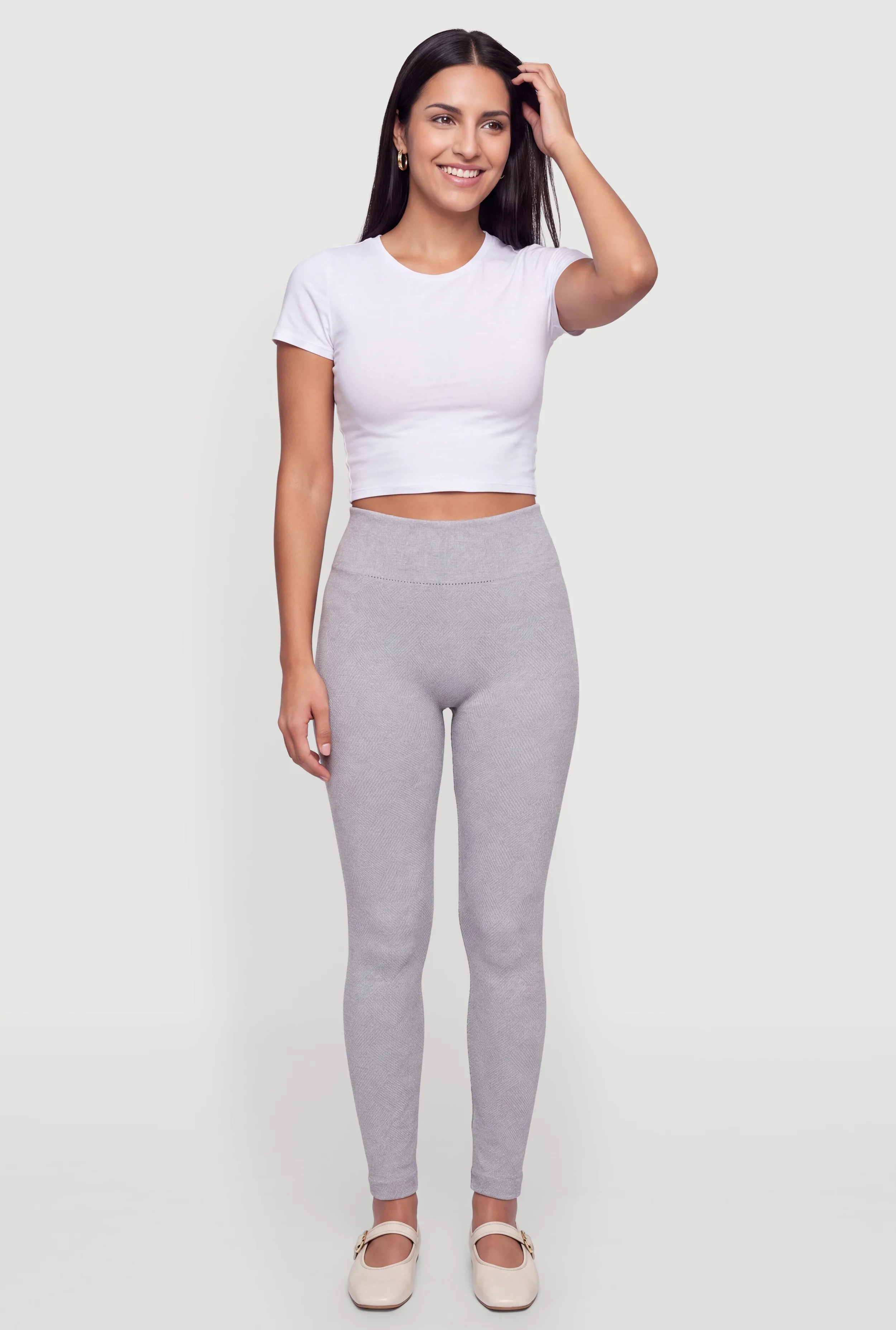 Solid High Waist Fleece Lined Leggings