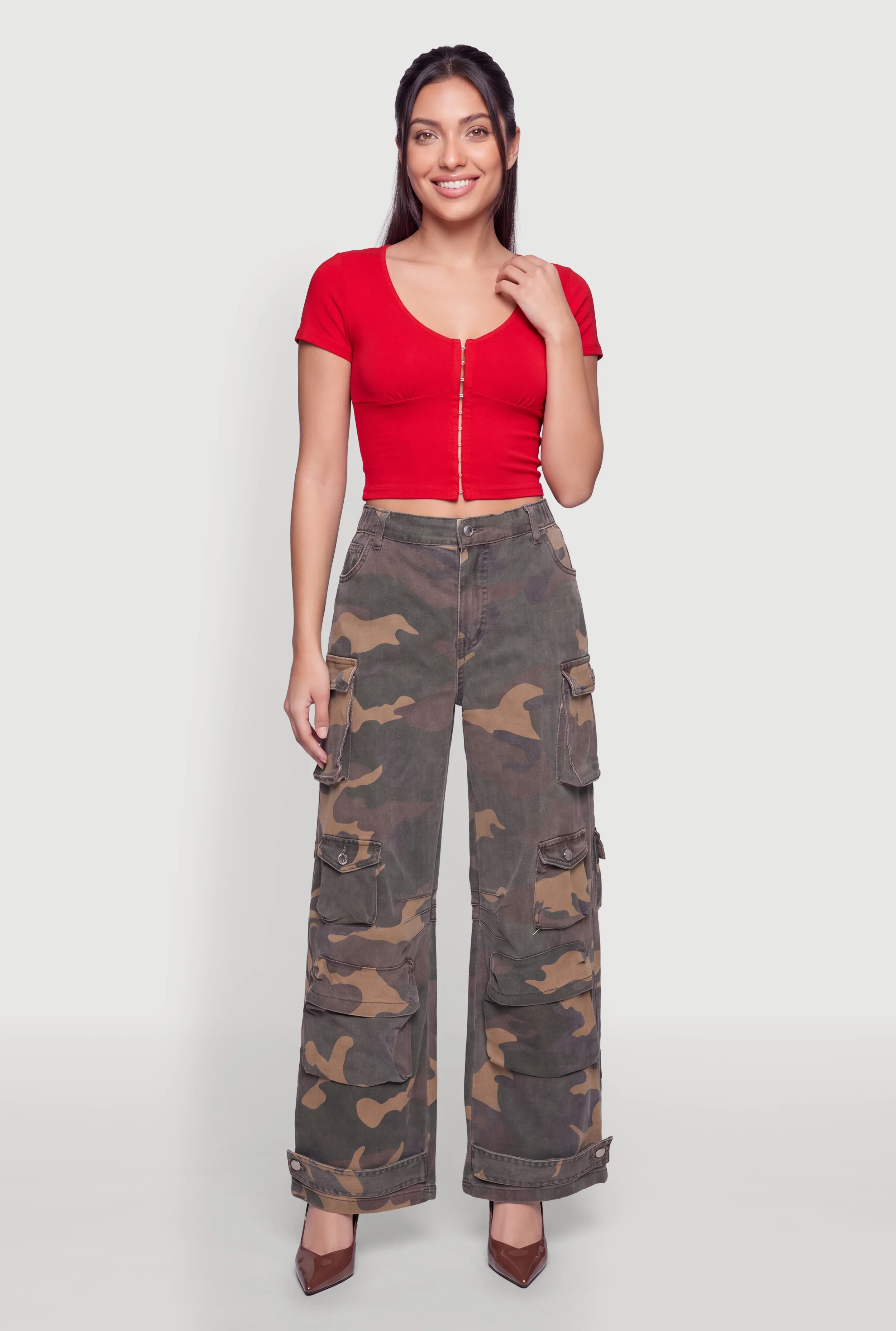 Camouflage Multi Pocket Cargo Jeans