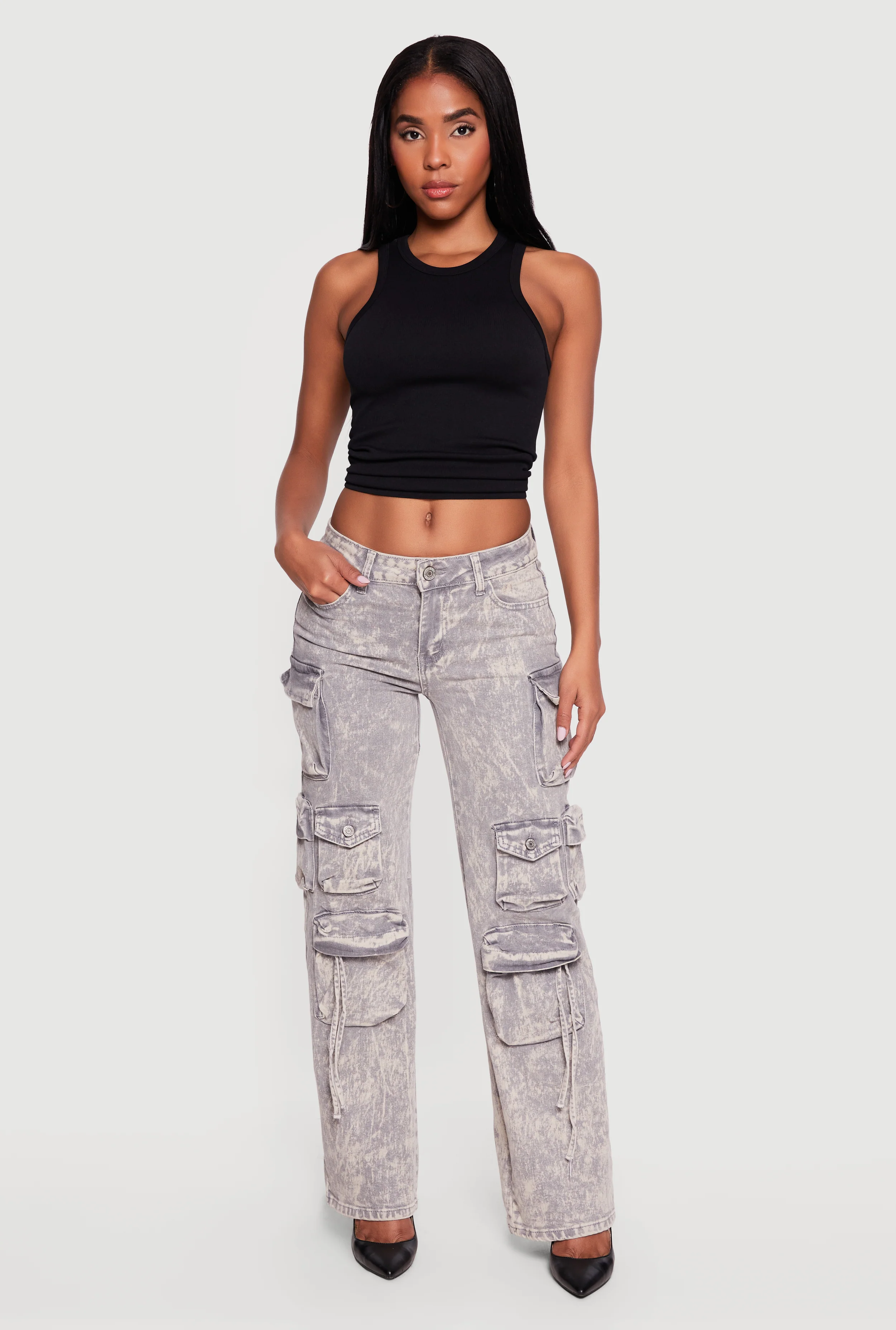 VIP Acid Wash Utility Jeans