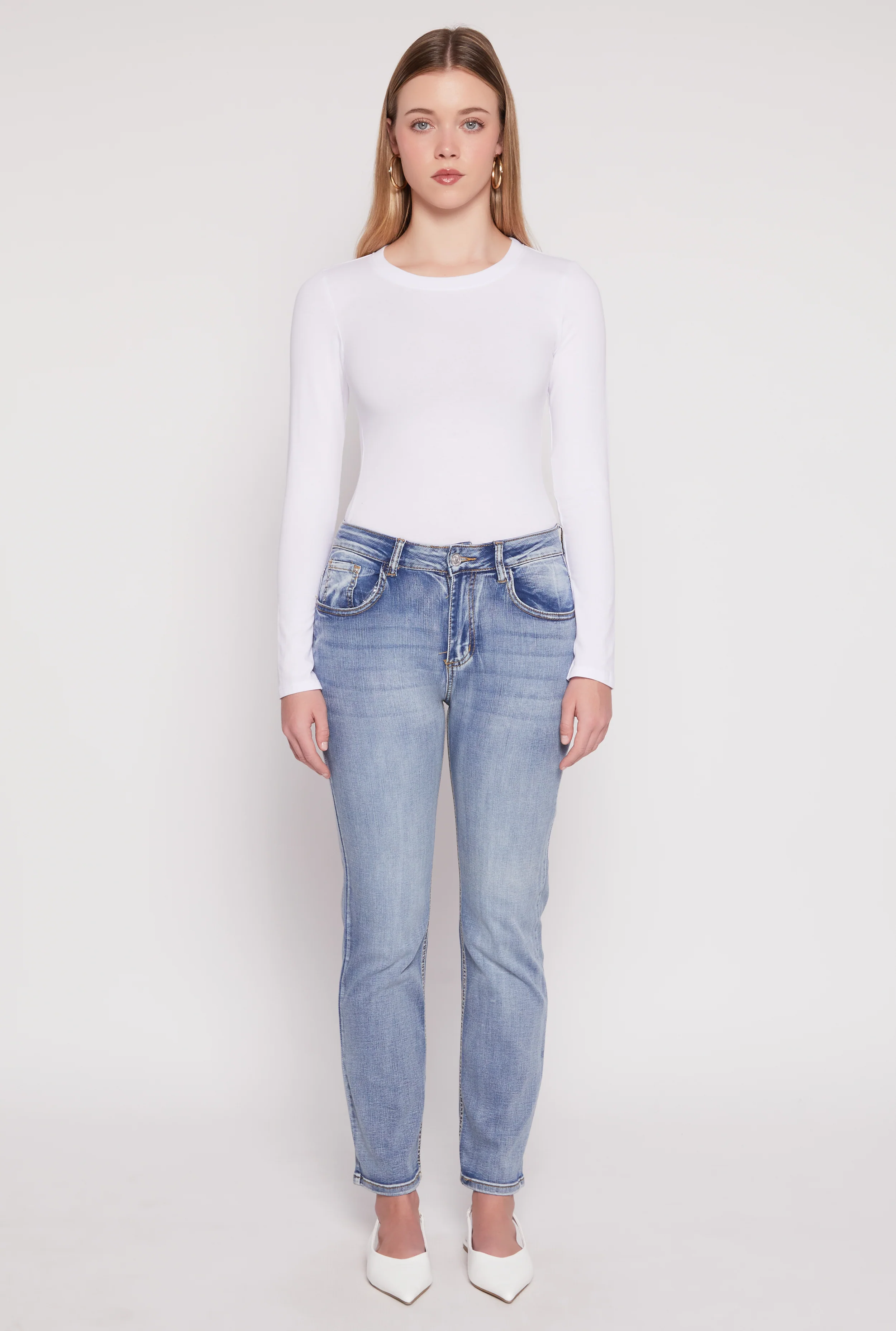 WAX Straight Leg Whiskered Jeans