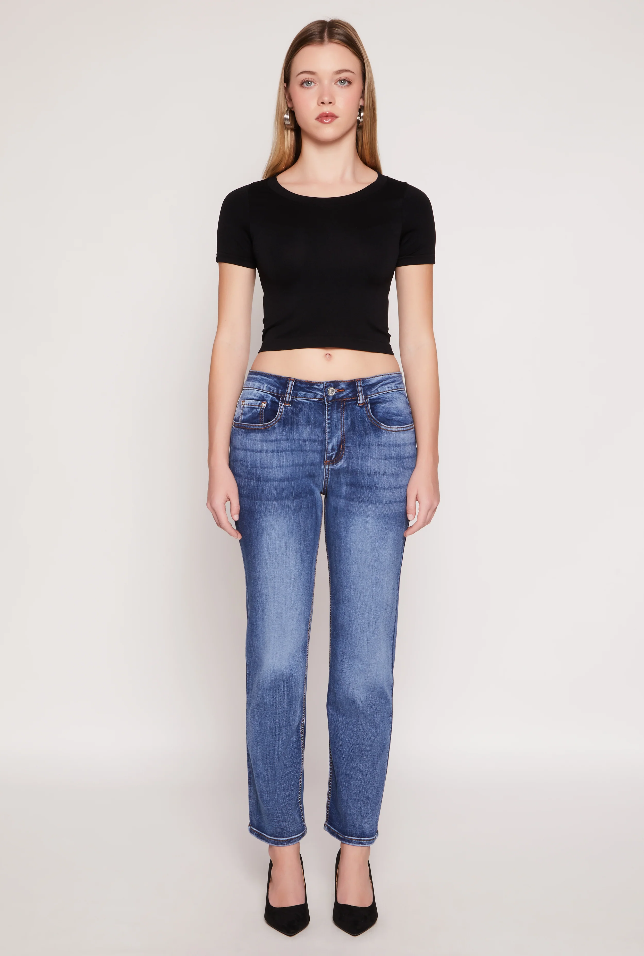 WAX Straight Leg Whiskered Jeans