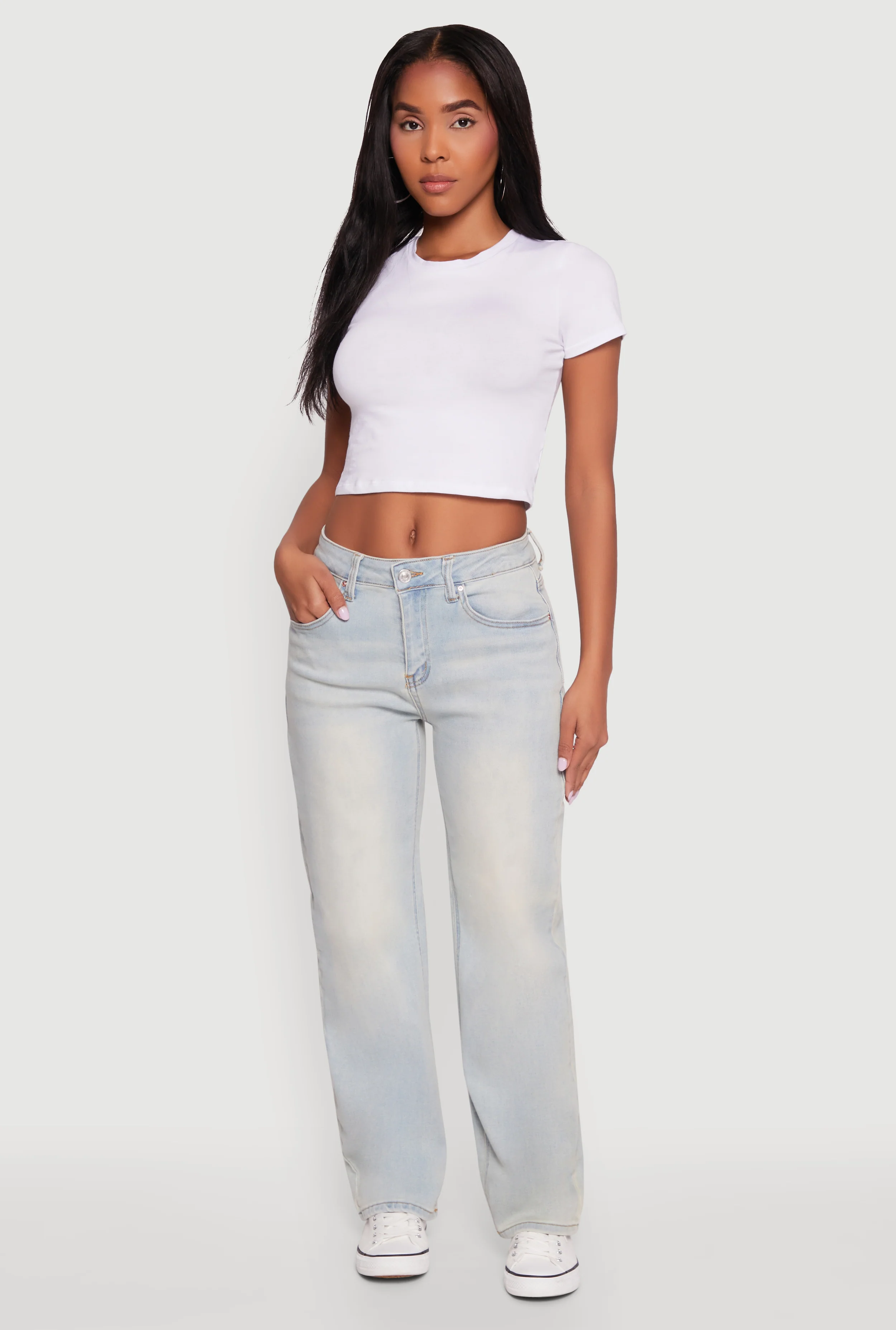 WAX Vintage Wash Straight Leg Jeans