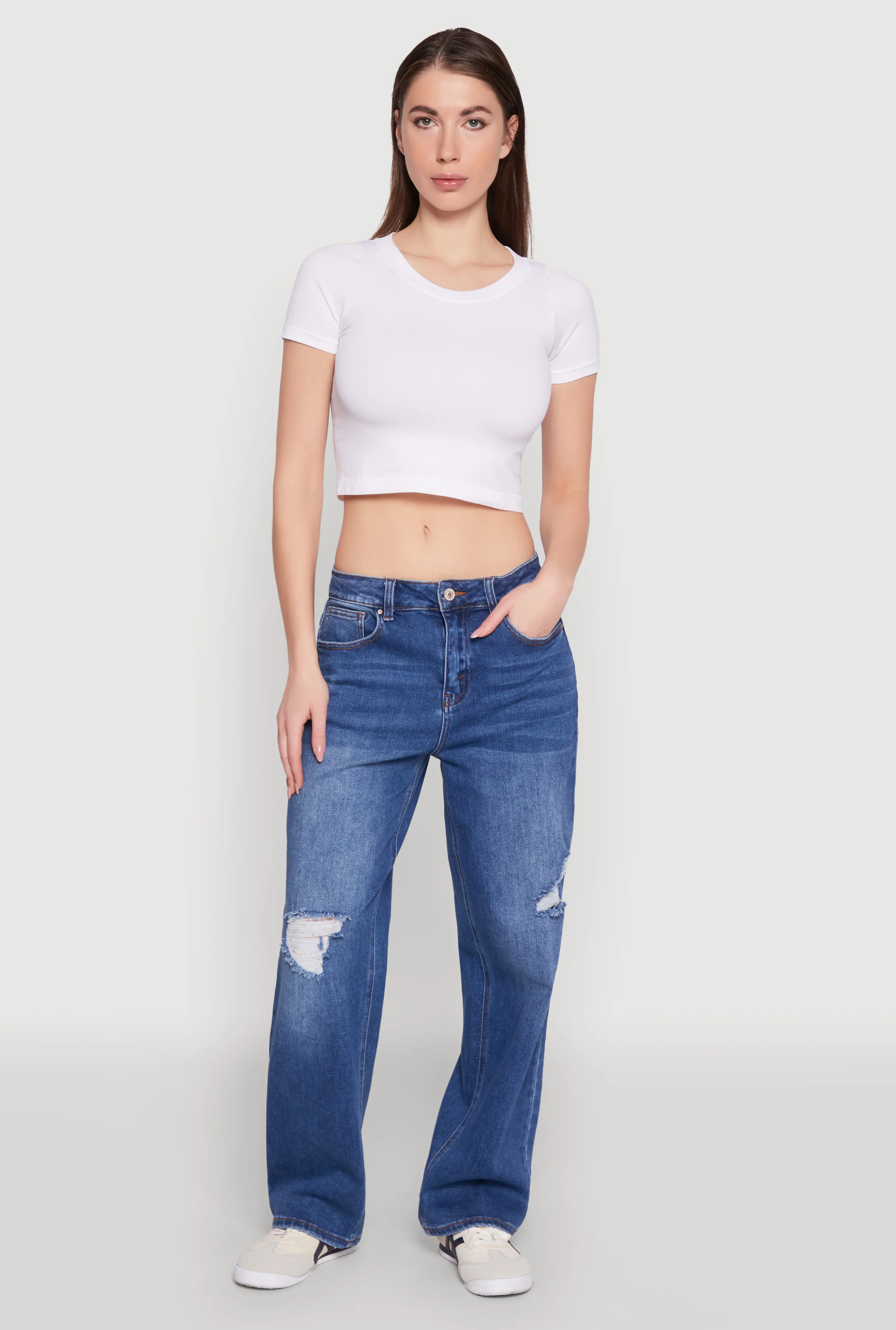 WAX Whiskered Ombre Distressed Jeans