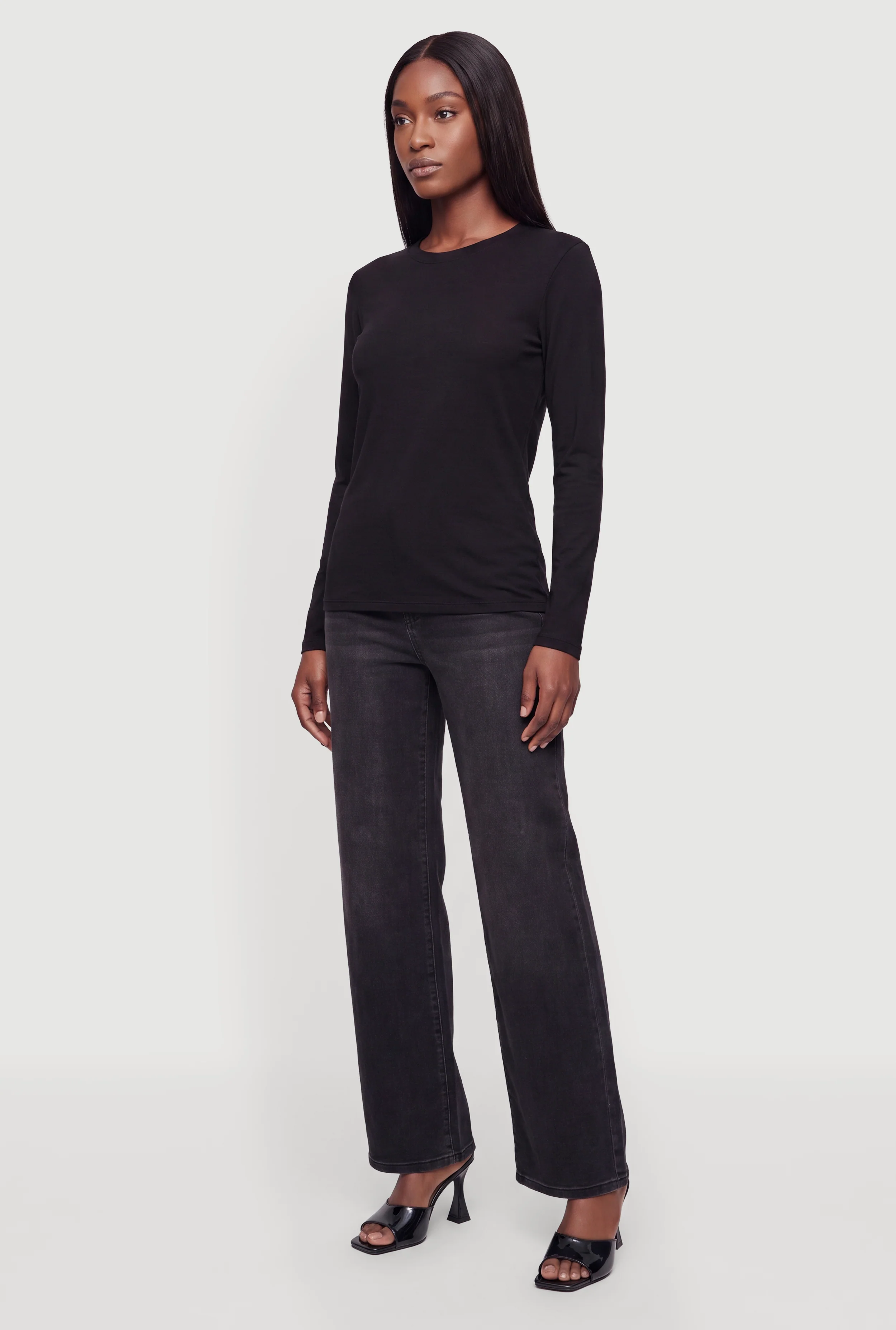 WAX Mid Rise Stretch Wide Leg Jeans
