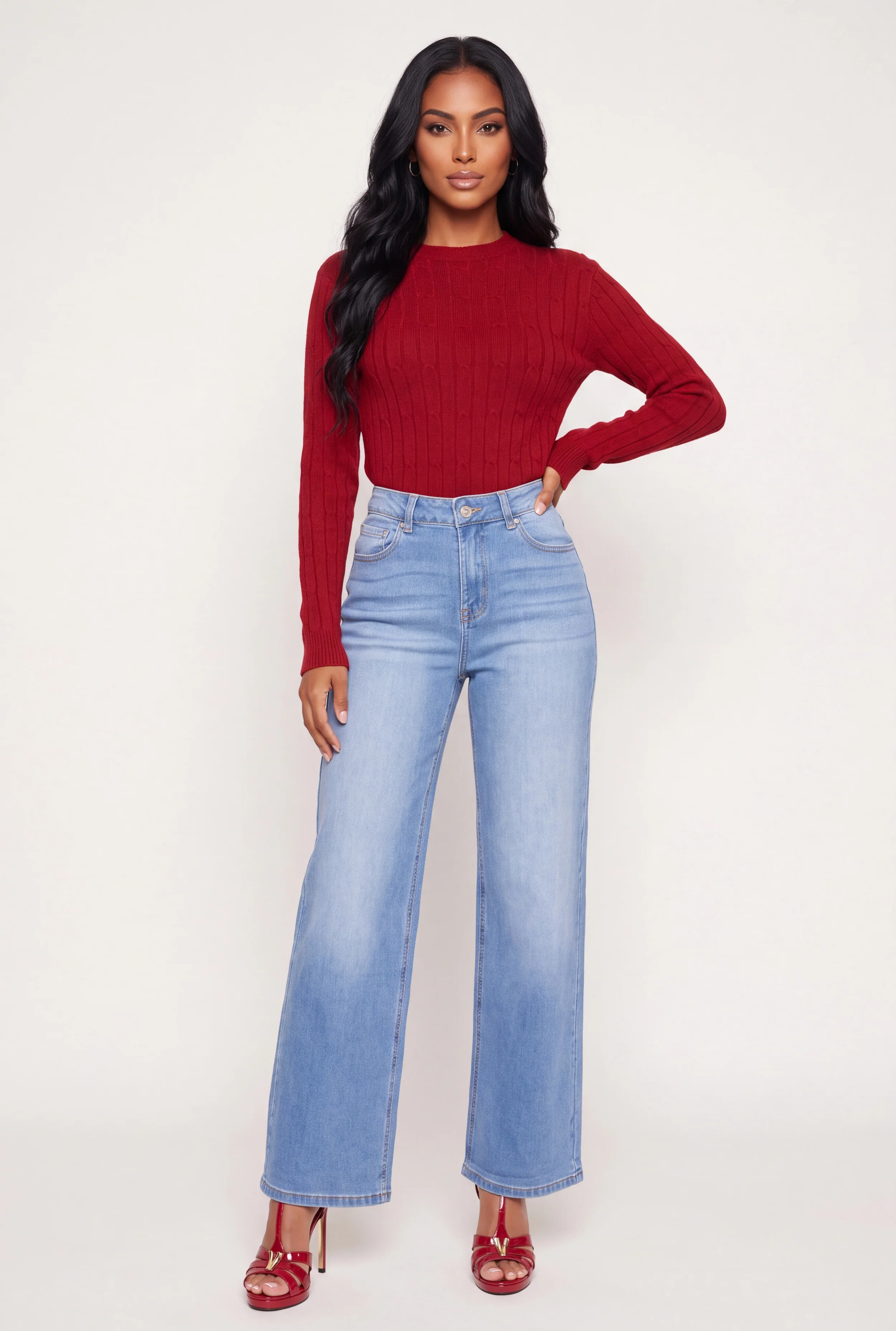 WAX Loose Fit Straight Leg Jeans