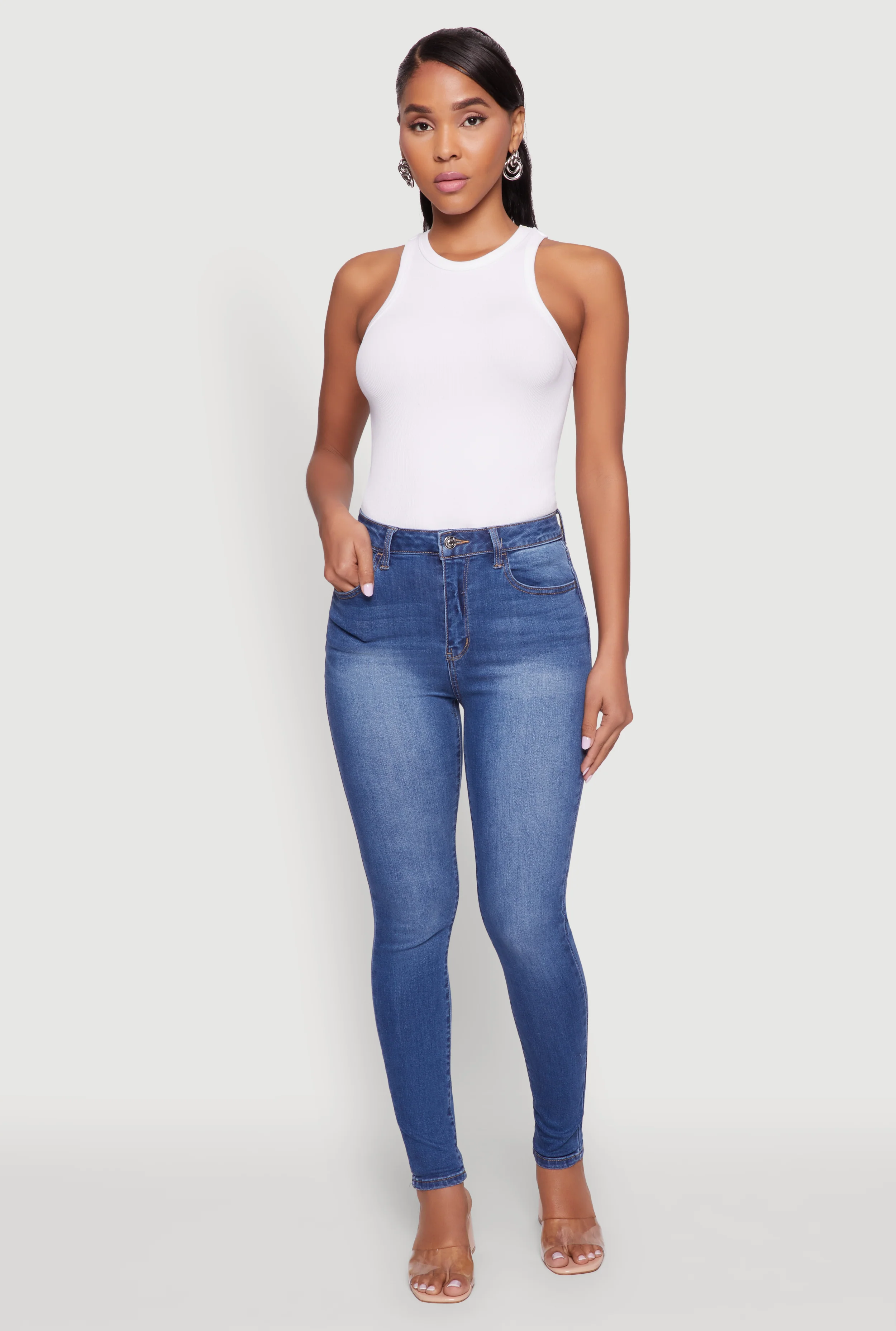 WAX Whiskered Rolled Cuff Skinny Jeans