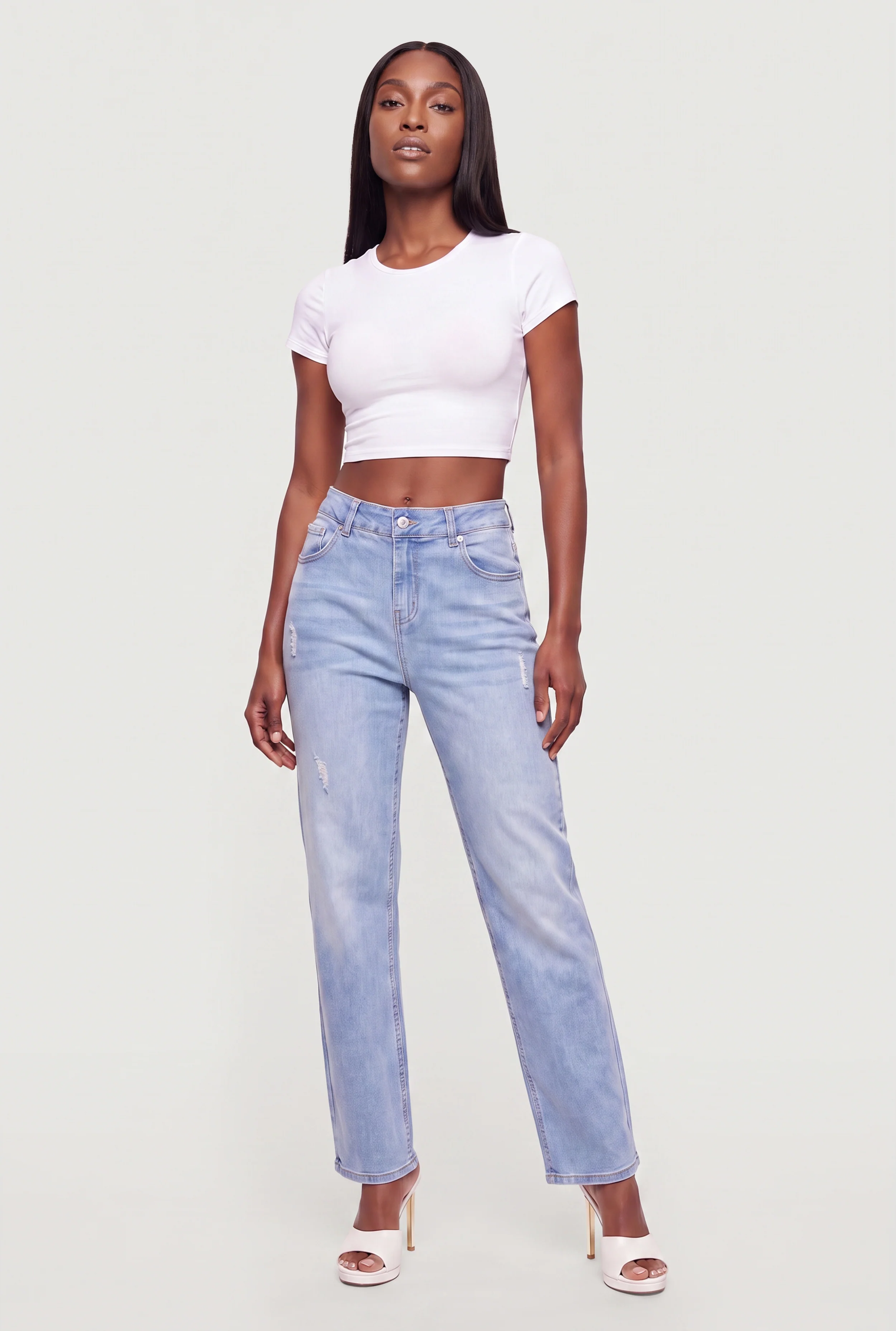 WAX Whiskered Straight Leg Jeans