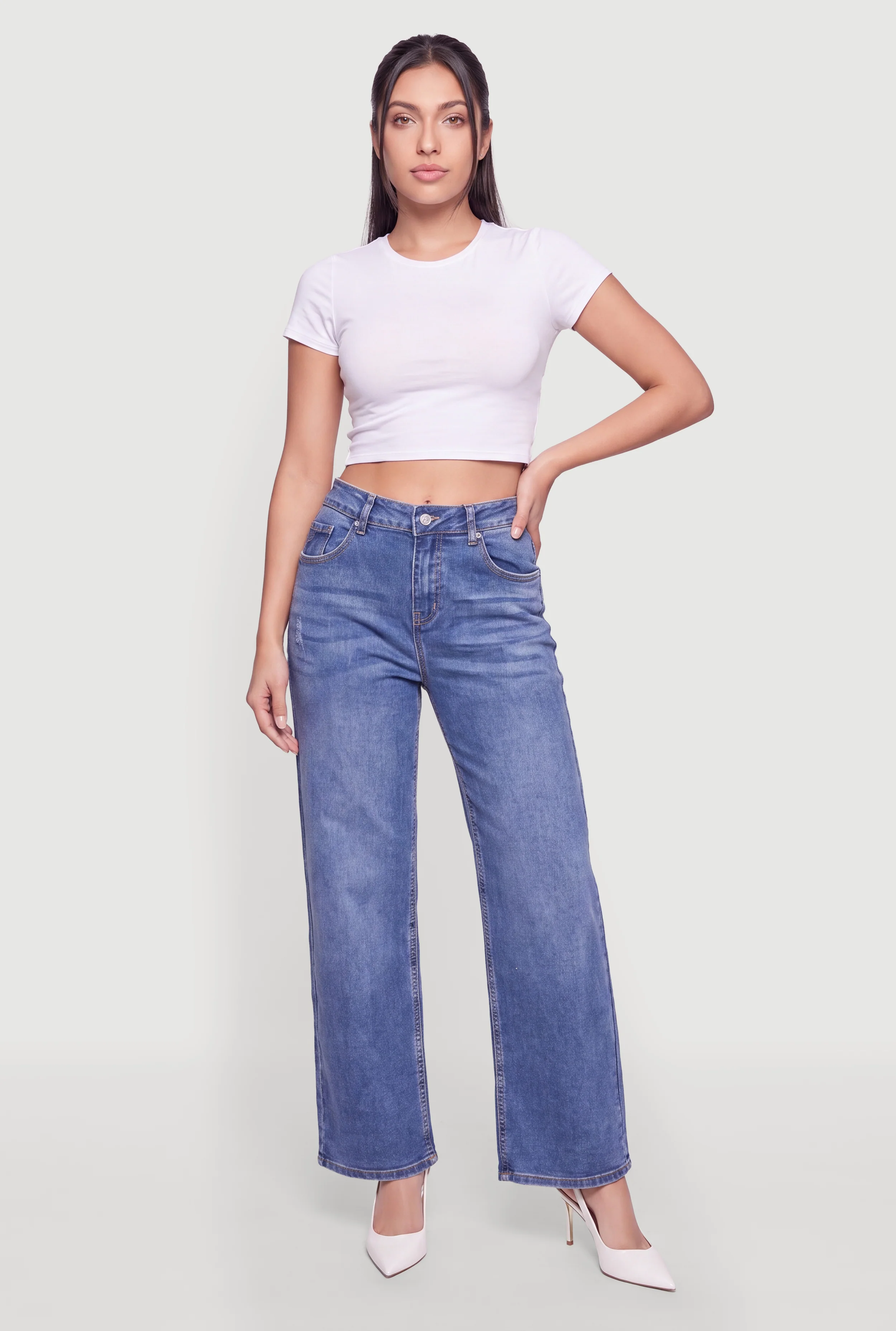 WAX Whiskered Straight Leg Jeans