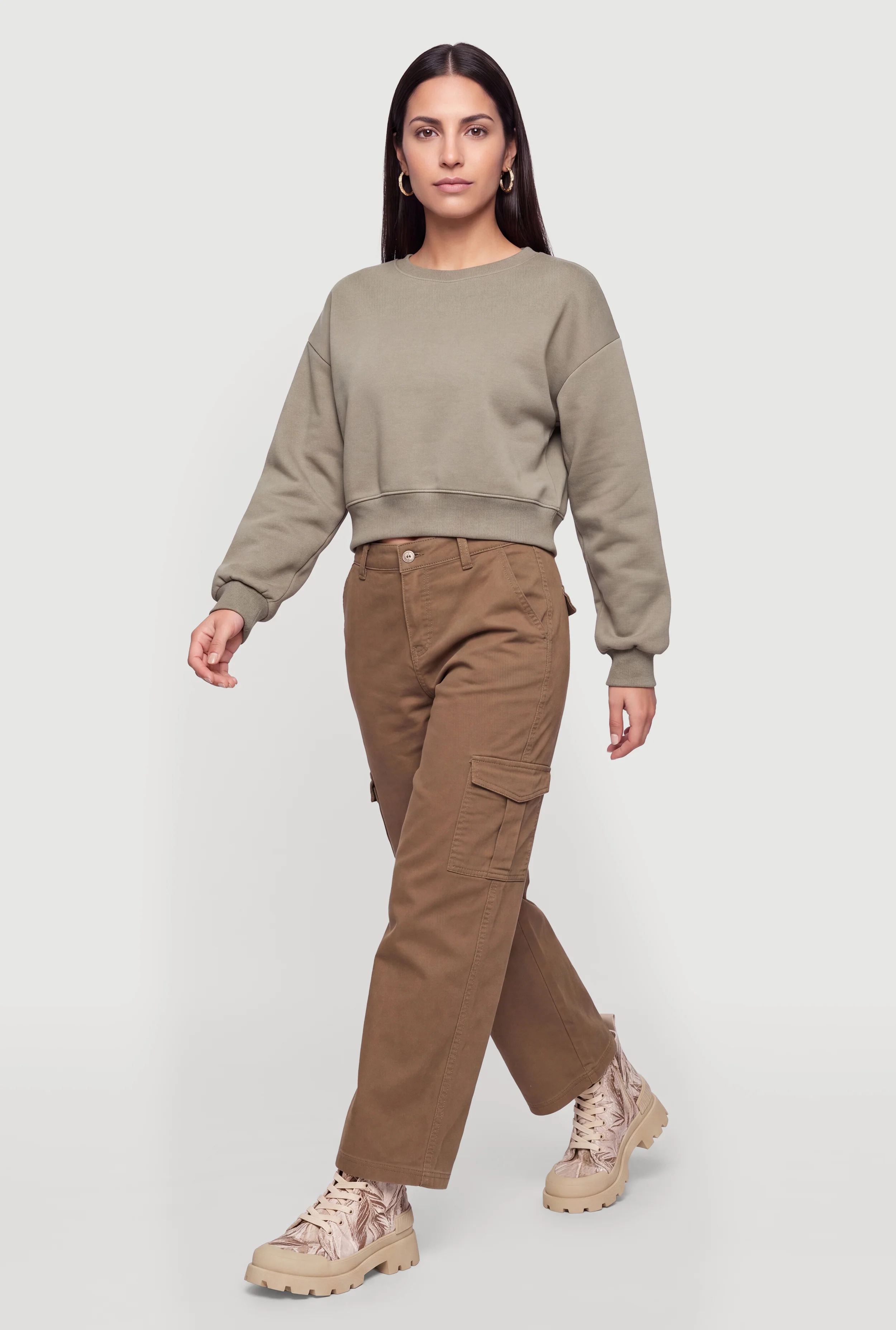 Twill Straight Leg Cargo Pants