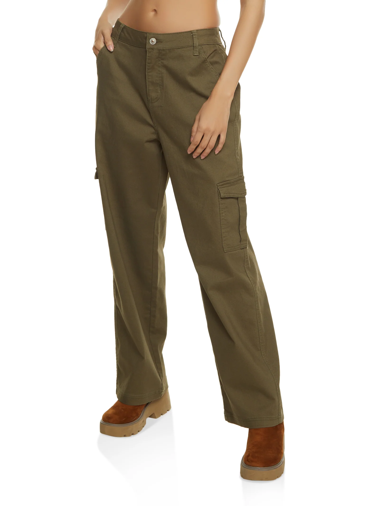 Twill Straight Leg Cargo Pants