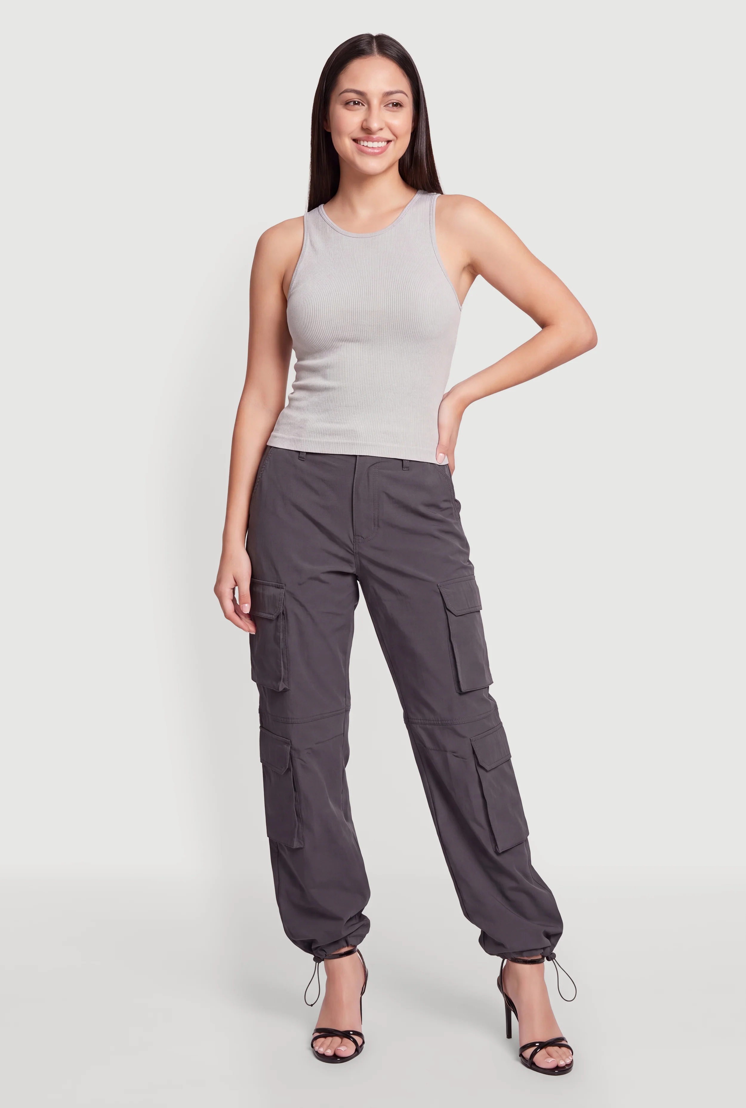 Toggle Drawstring Hem Cargo Joggers