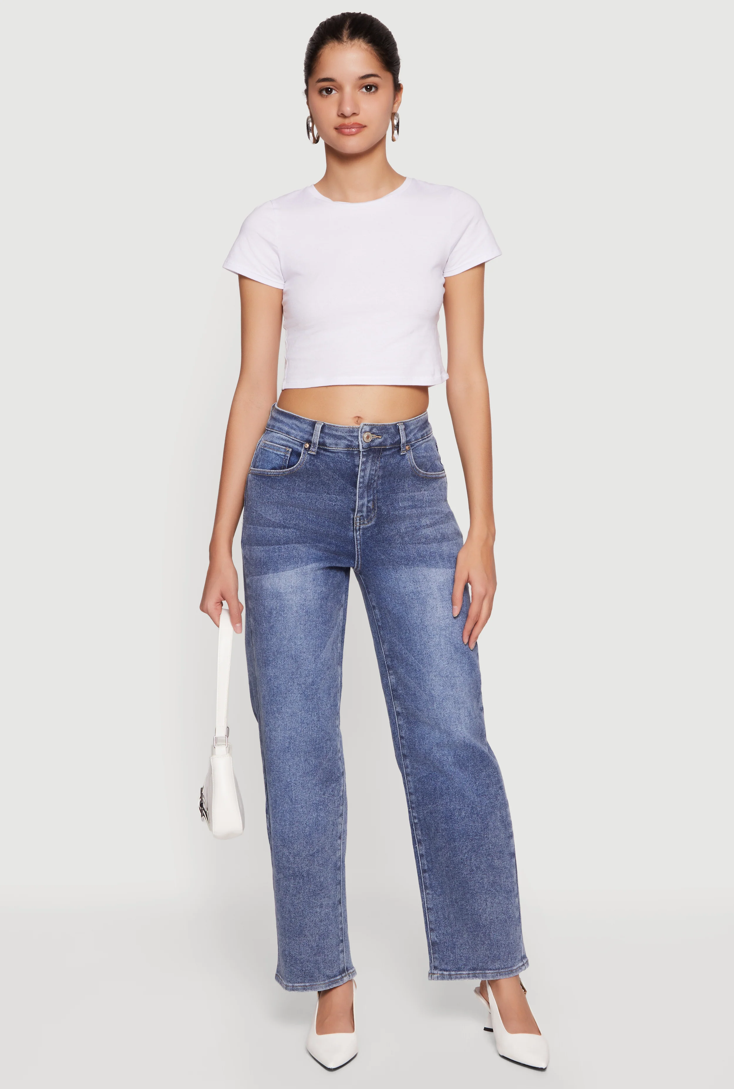 Trendy Straight Leg Whiskered Jeans