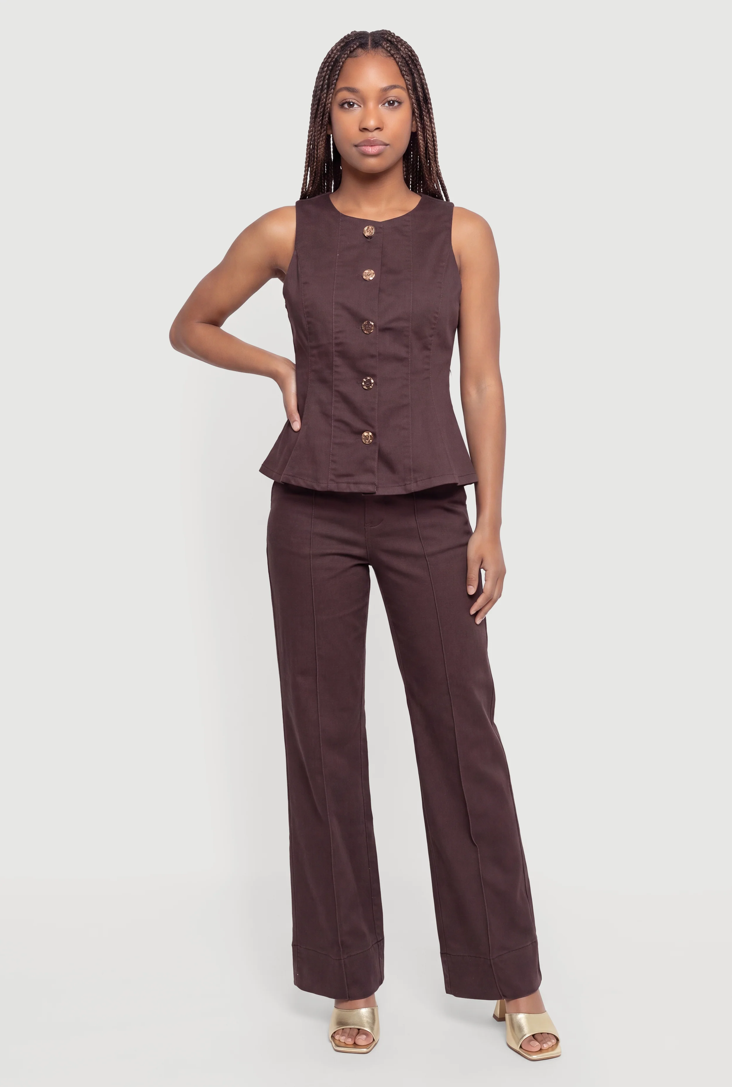 Trendy Pintuck Detail Straight Leg Jeans