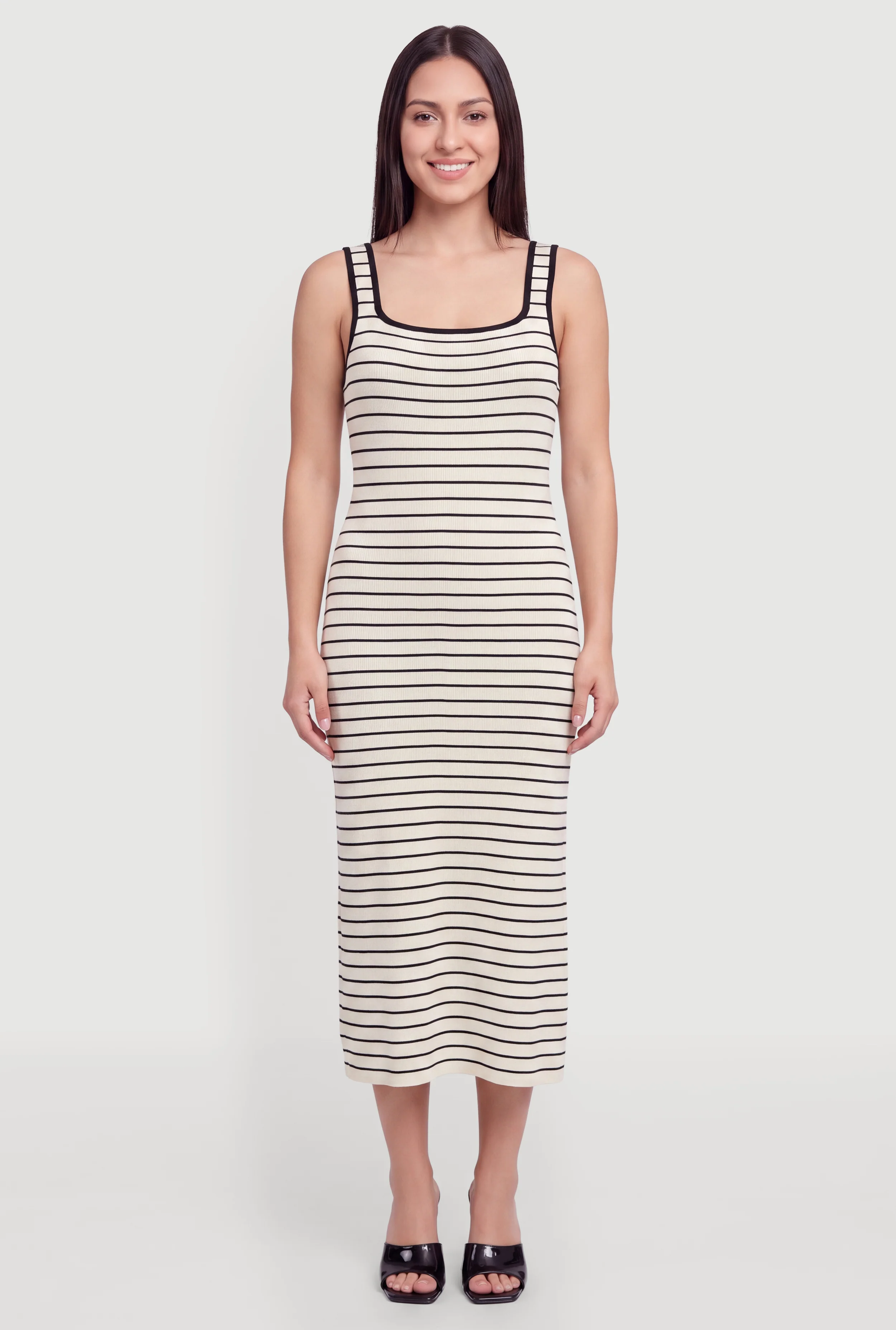 Striped Knit Tank Maxi Dress