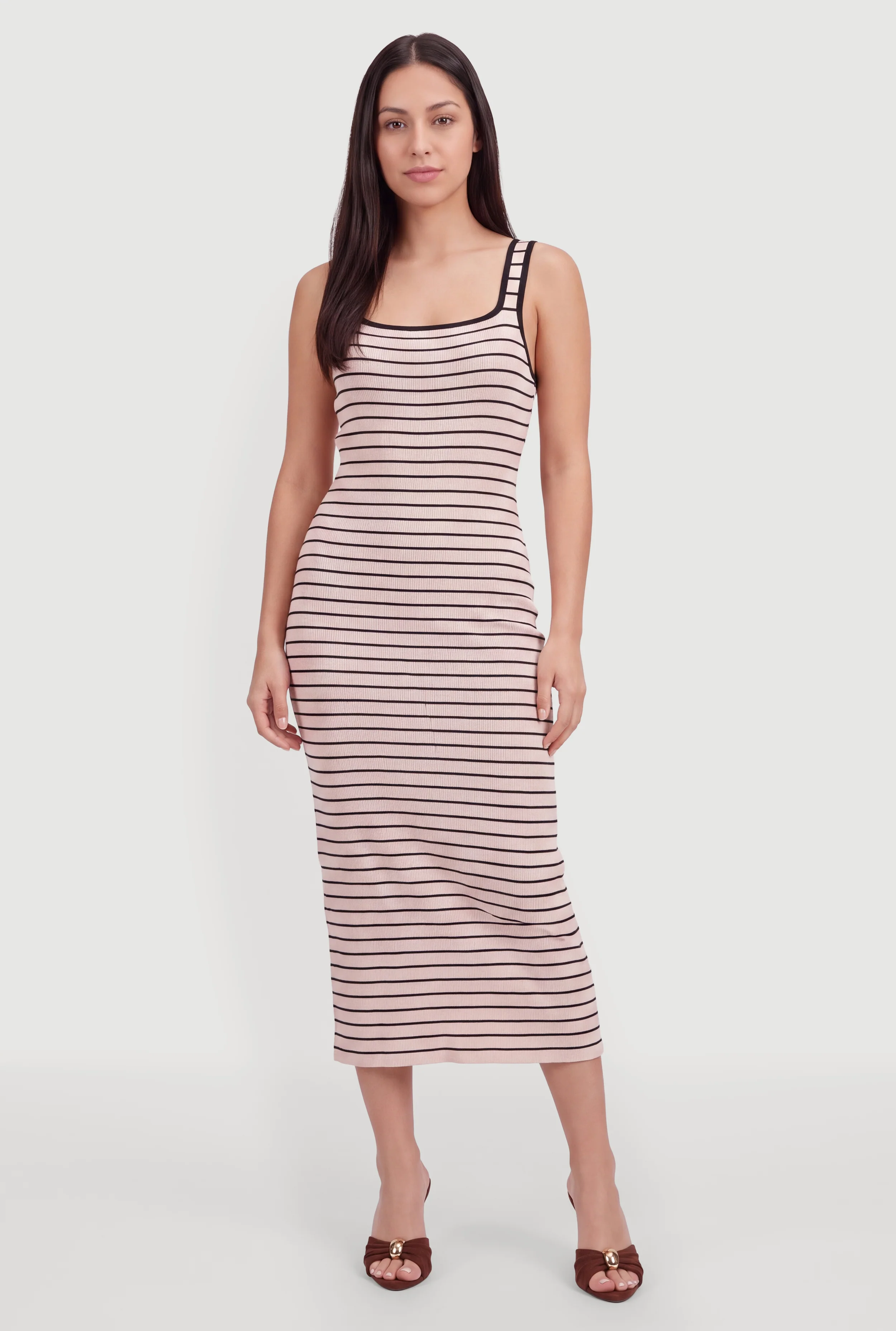 Striped Knit Tank Maxi Dress
