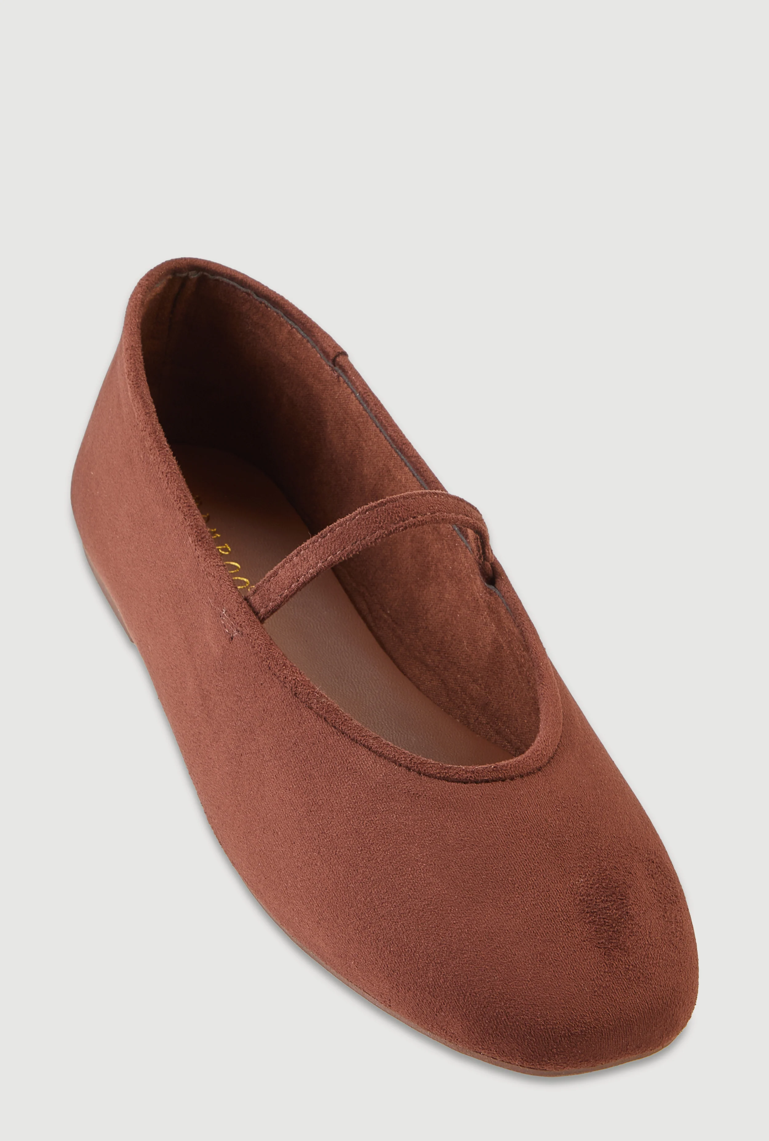 Faux Suede Mary Jane Flats