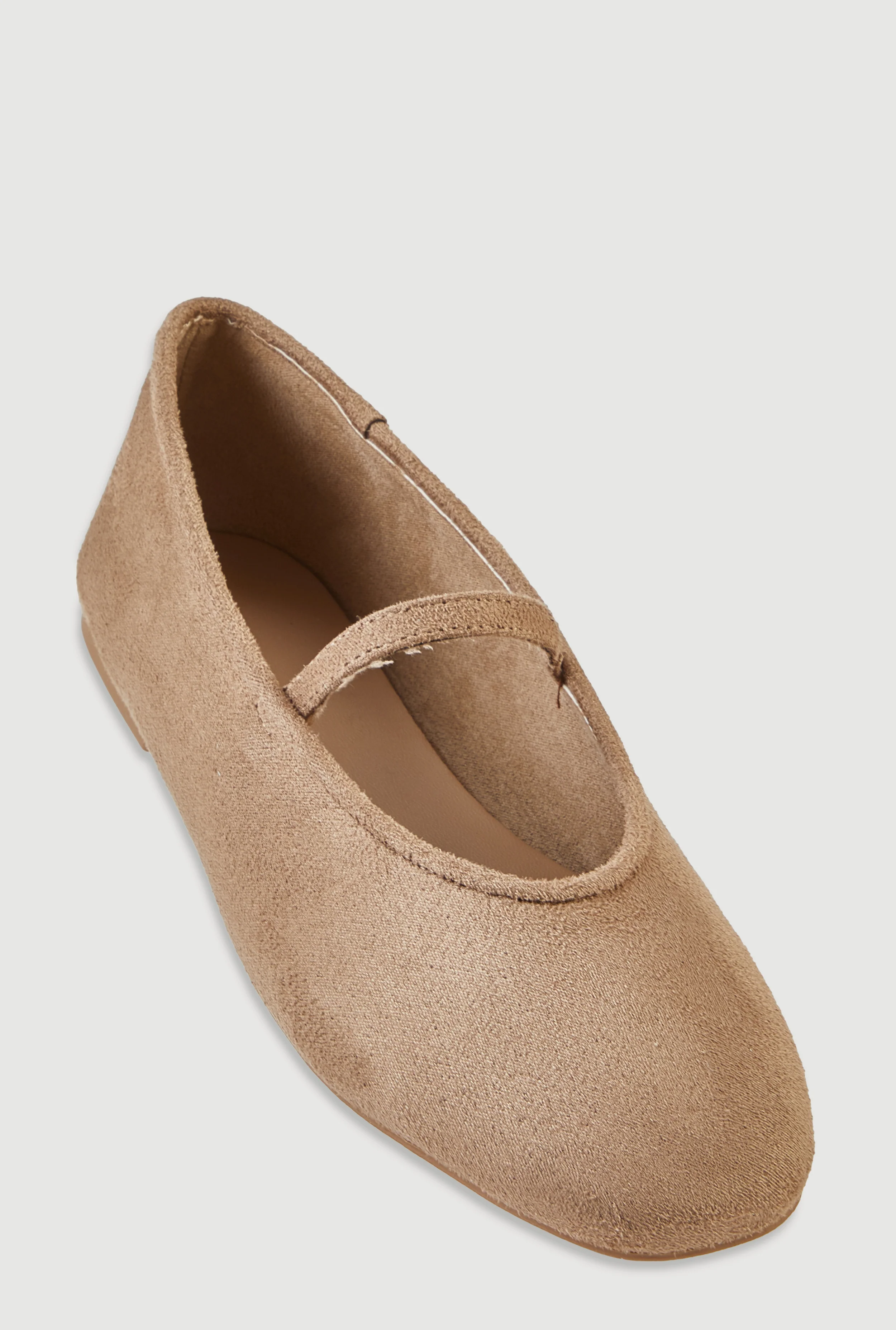 Faux Suede Mary Jane Flats