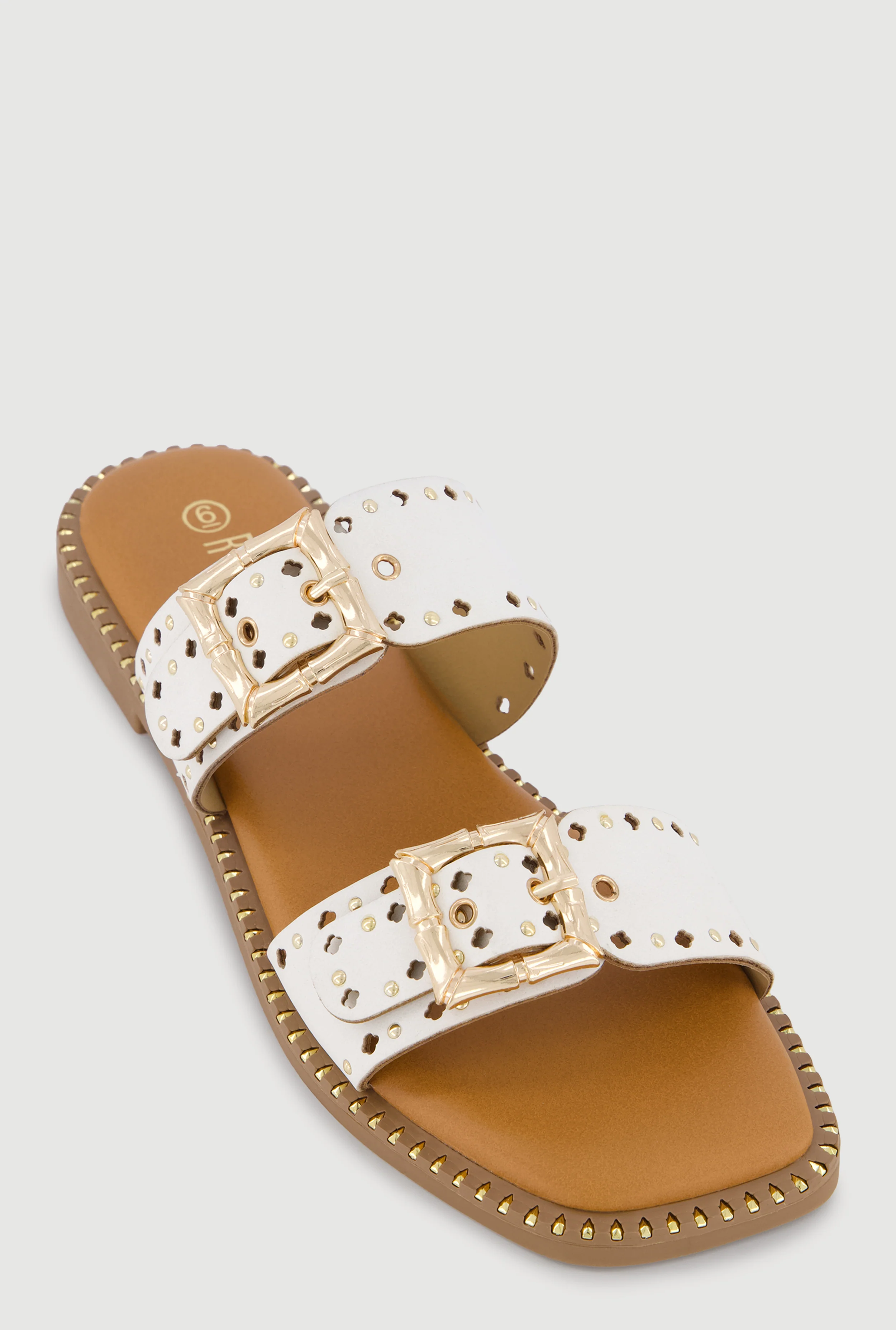 Double Cut Out Buckle Band Open Toe Sandals