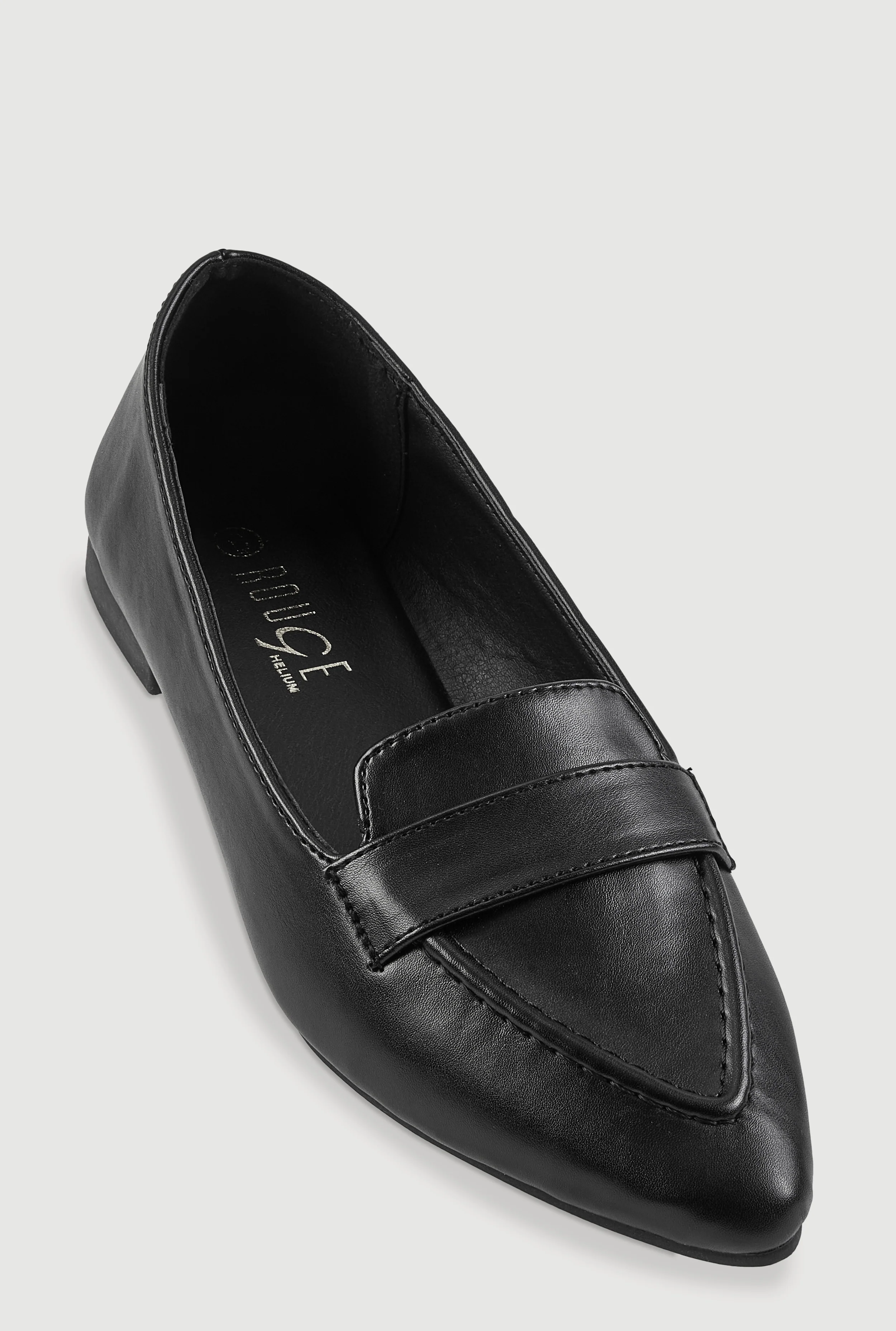 Faux Leather Pointed Toe Loafers