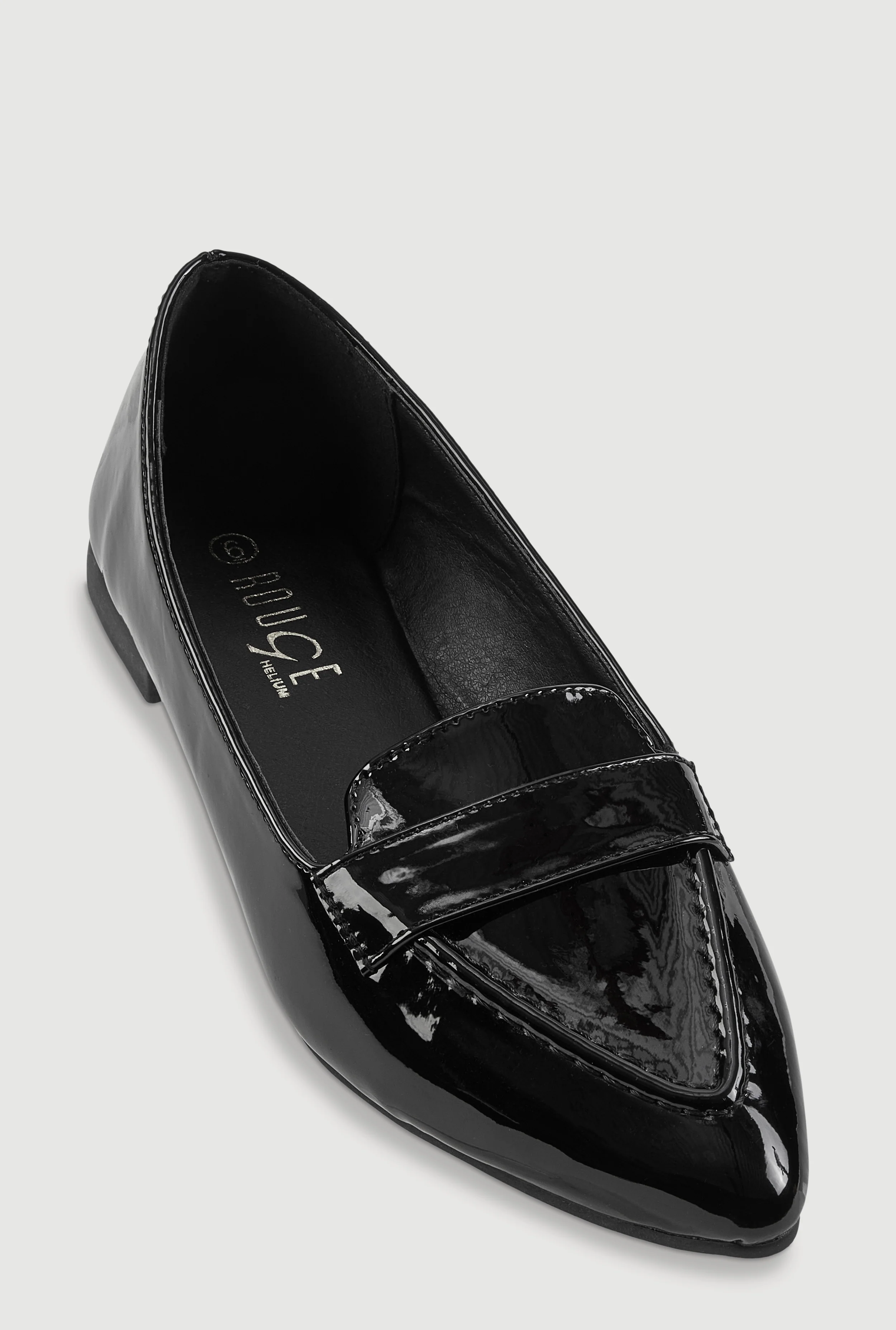 Faux Leather Pointed Toe Loafers