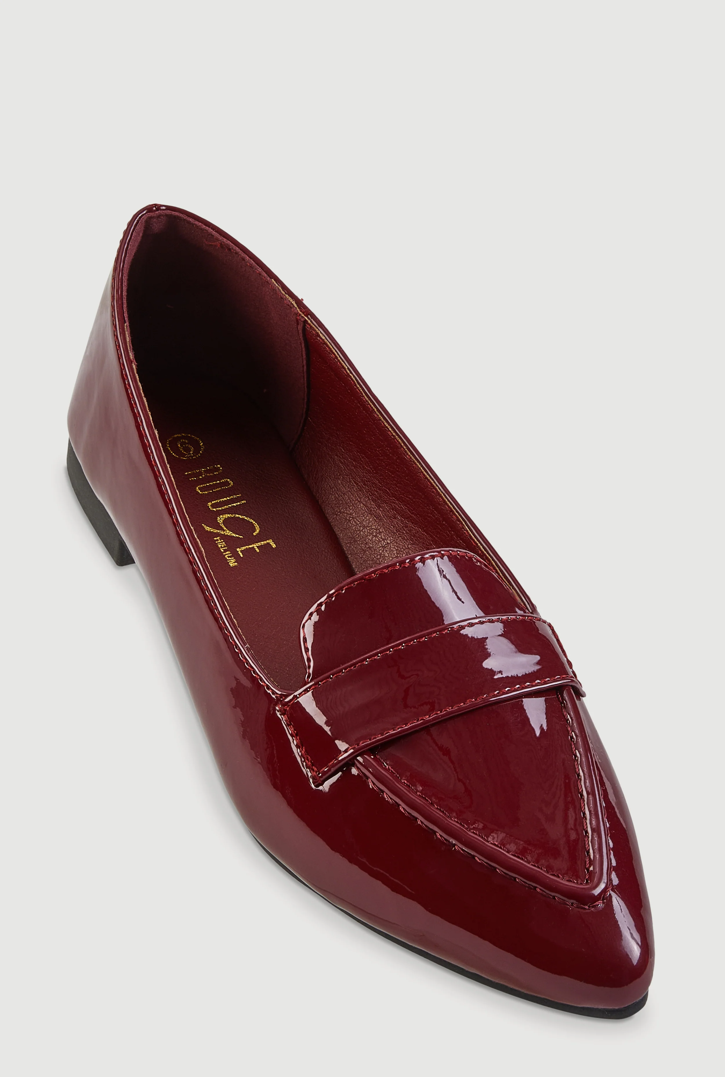 Faux Leather Pointed Toe Loafers