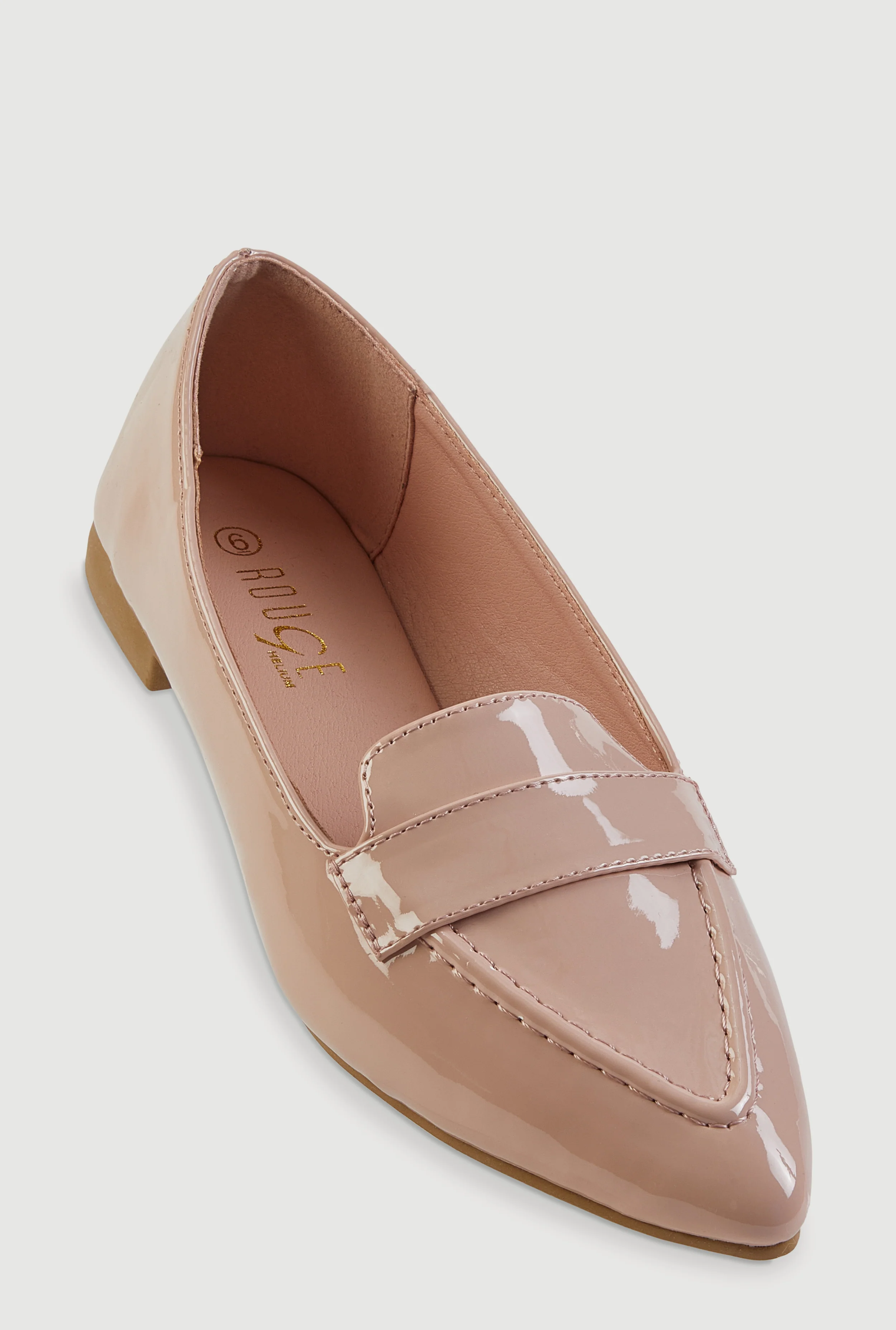 Faux Leather Pointed Toe Loafers