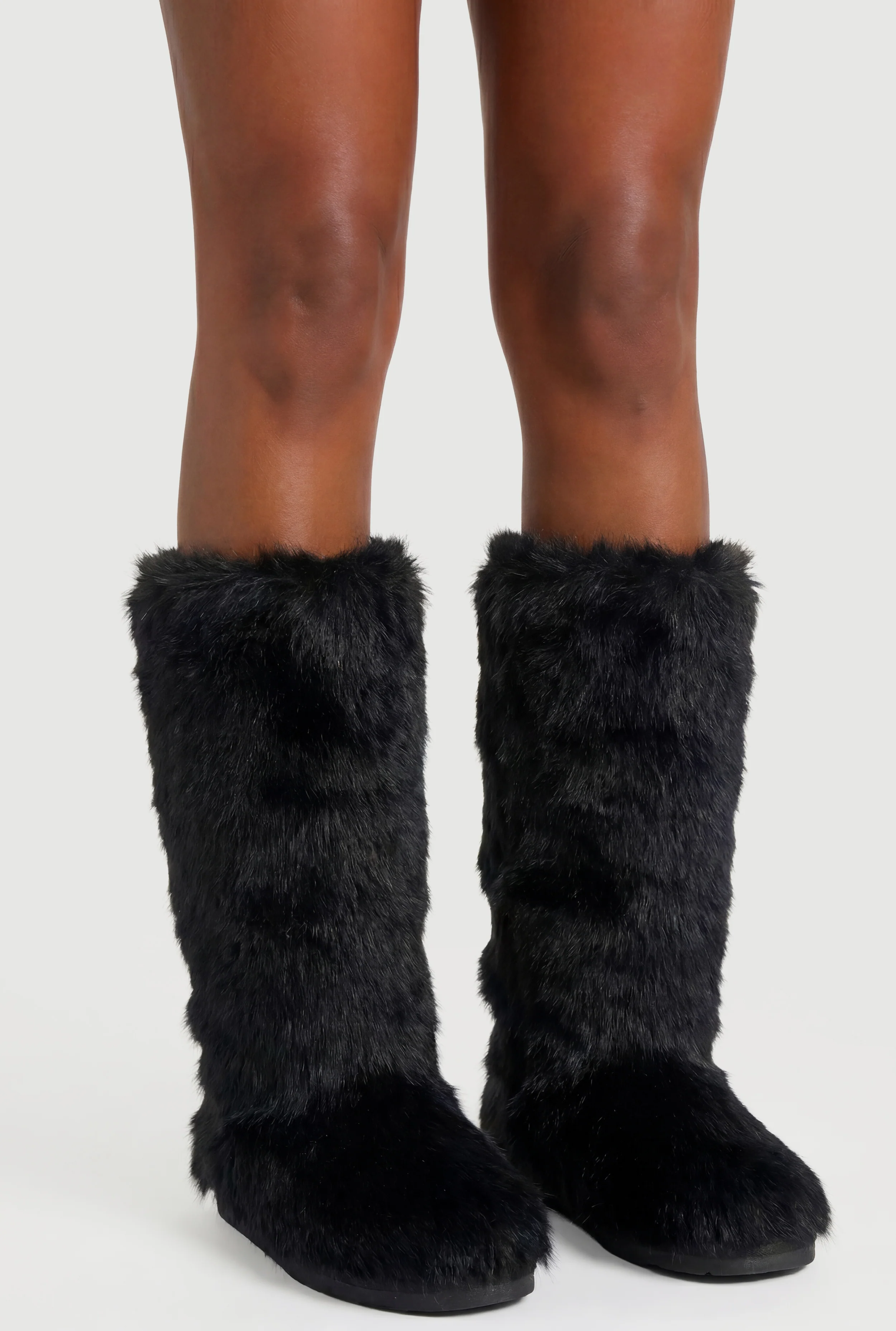 Faux Fur Mid Calf Boots