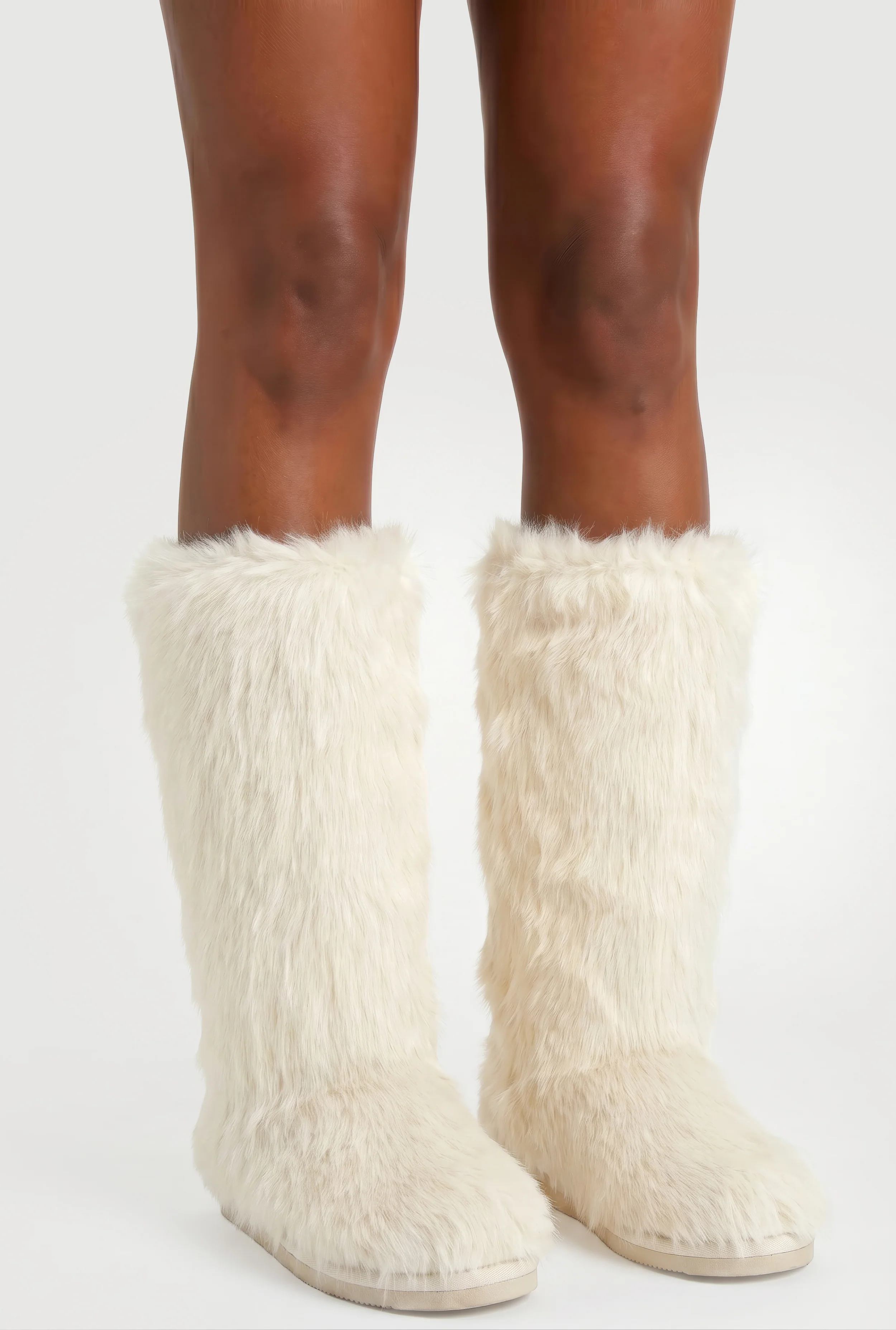 Faux Fur Mid Calf Boots