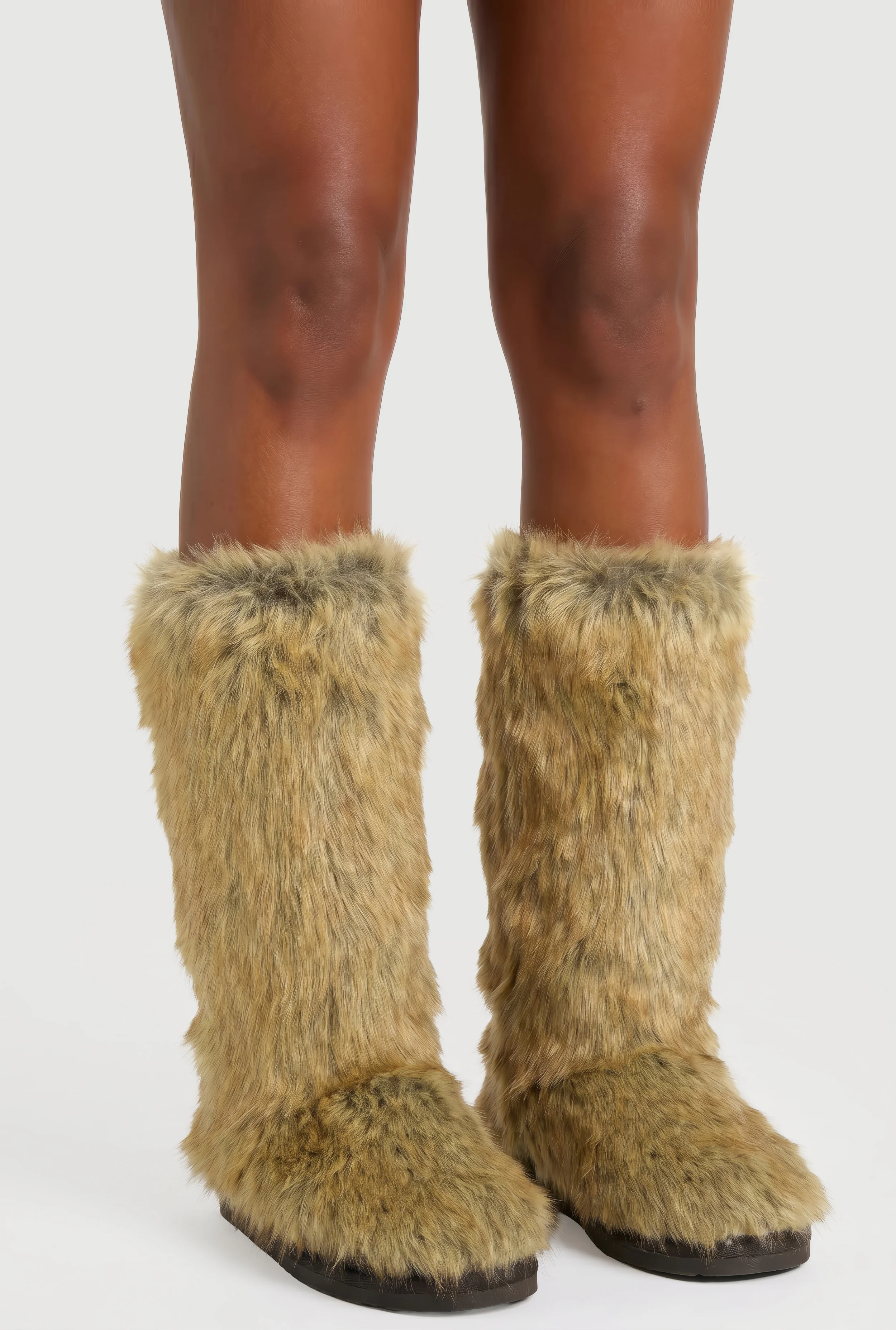 Faux Fur Mid Calf Boots