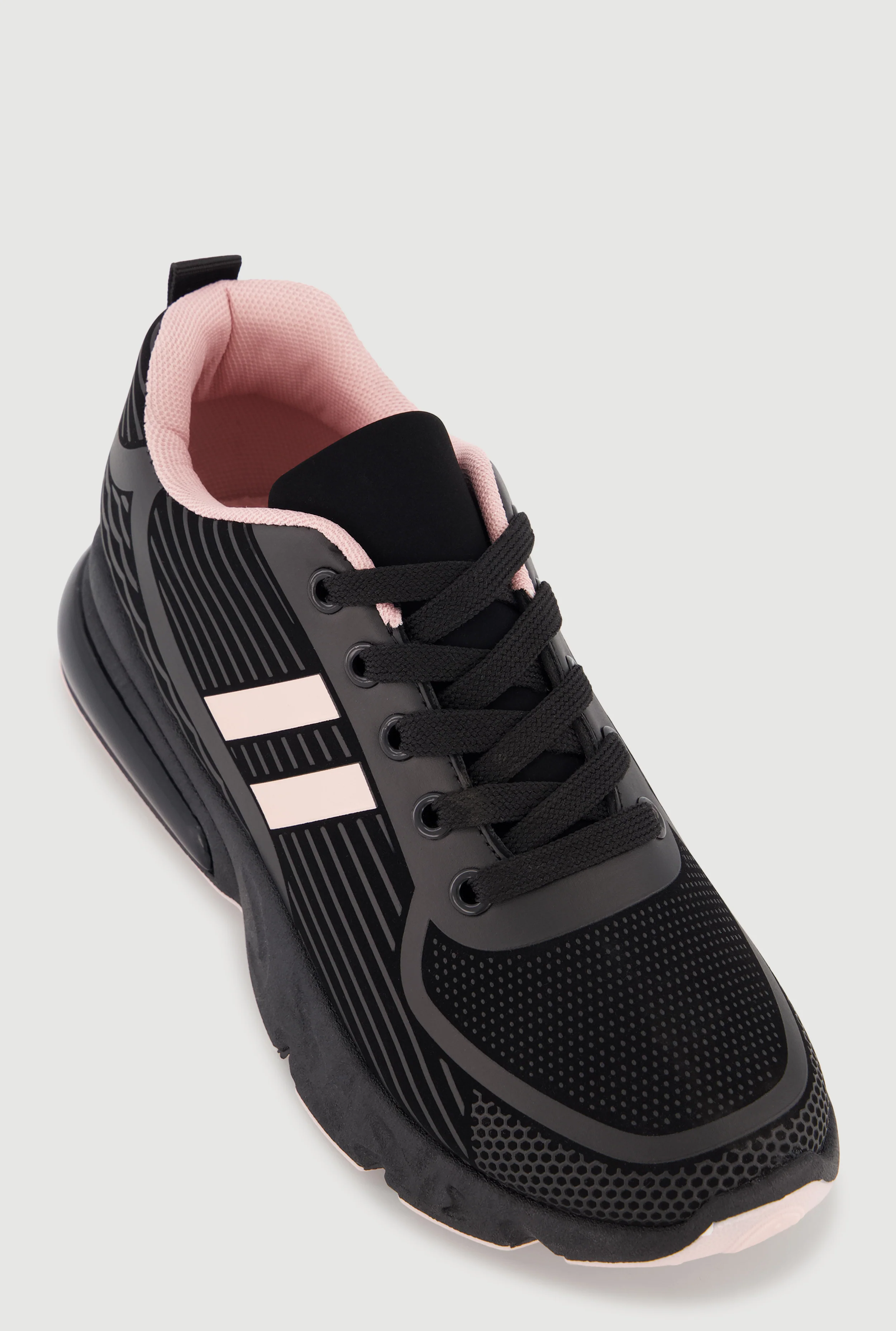 Stripe Detail Lace Up Athletic Sneakers