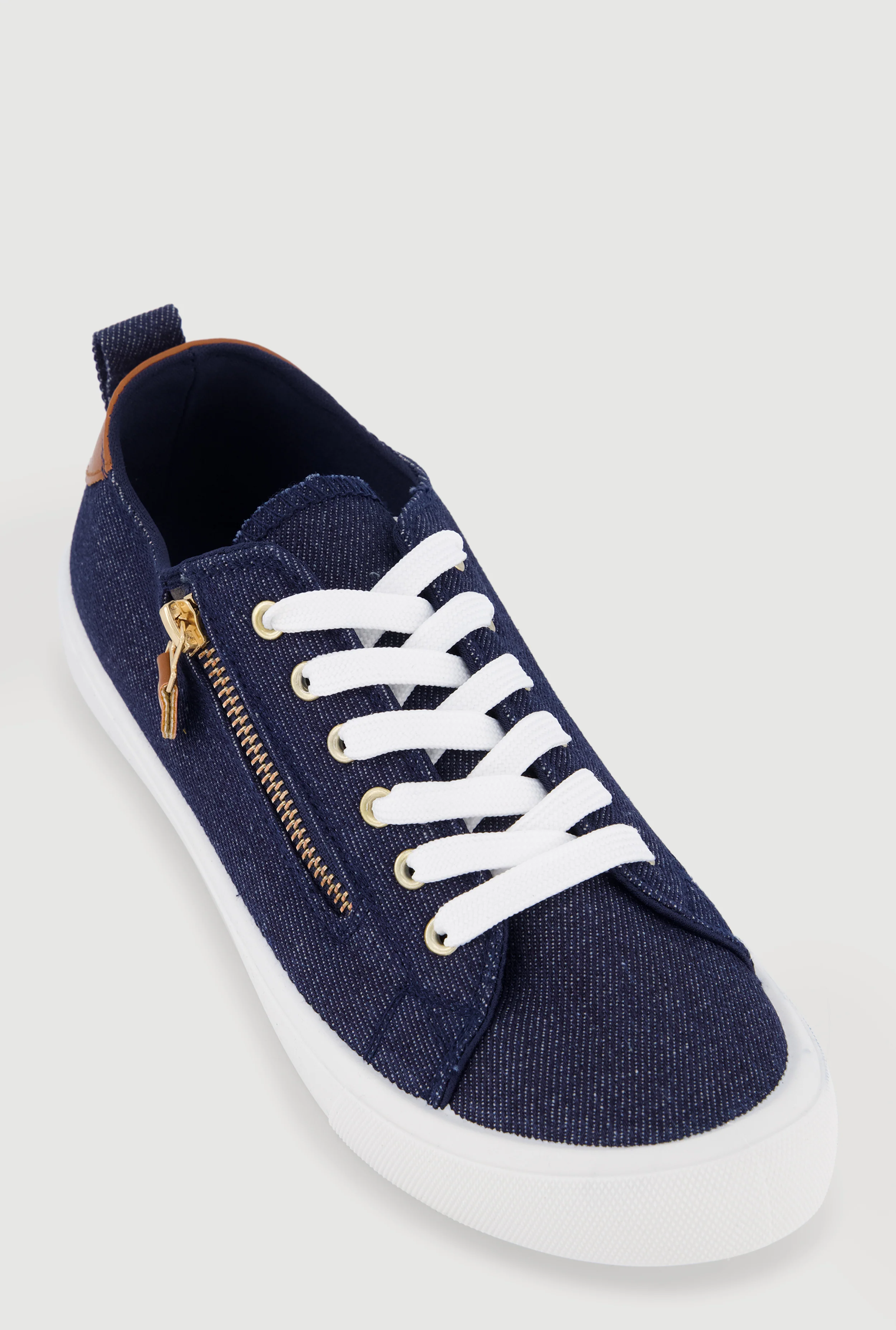 Zipper Detail Lace Up Sneakers