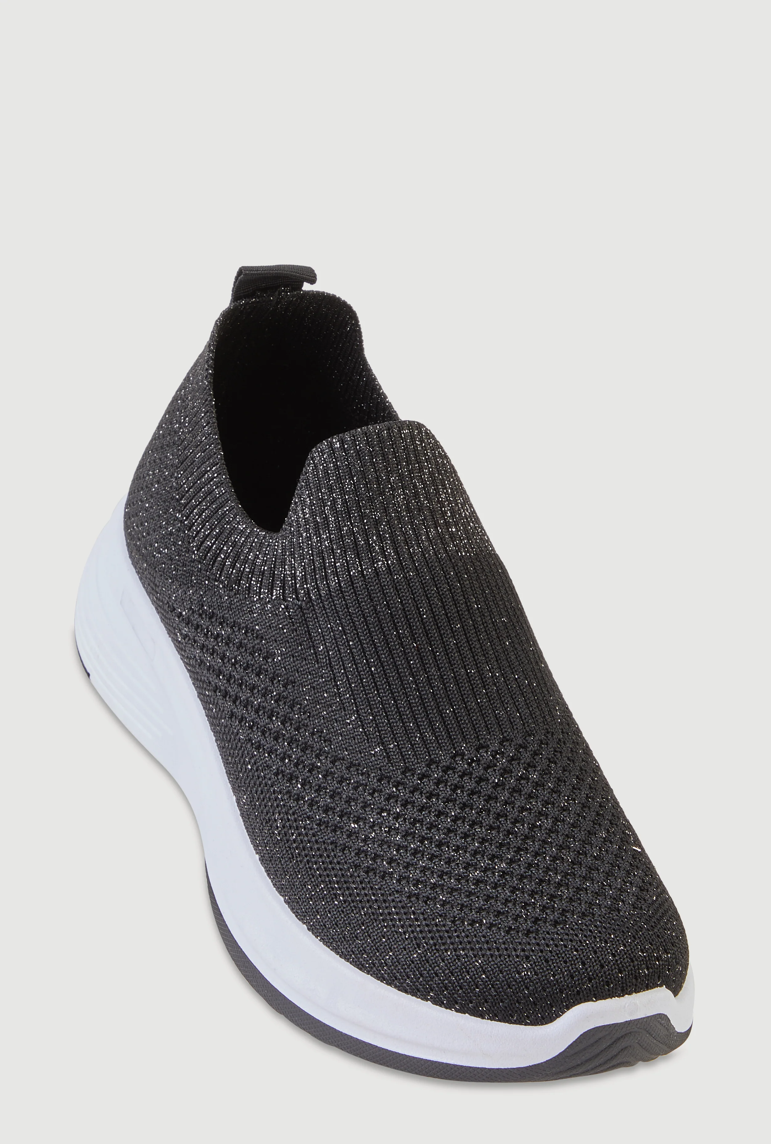 Lurex Textured Knit Slip On Sneakers