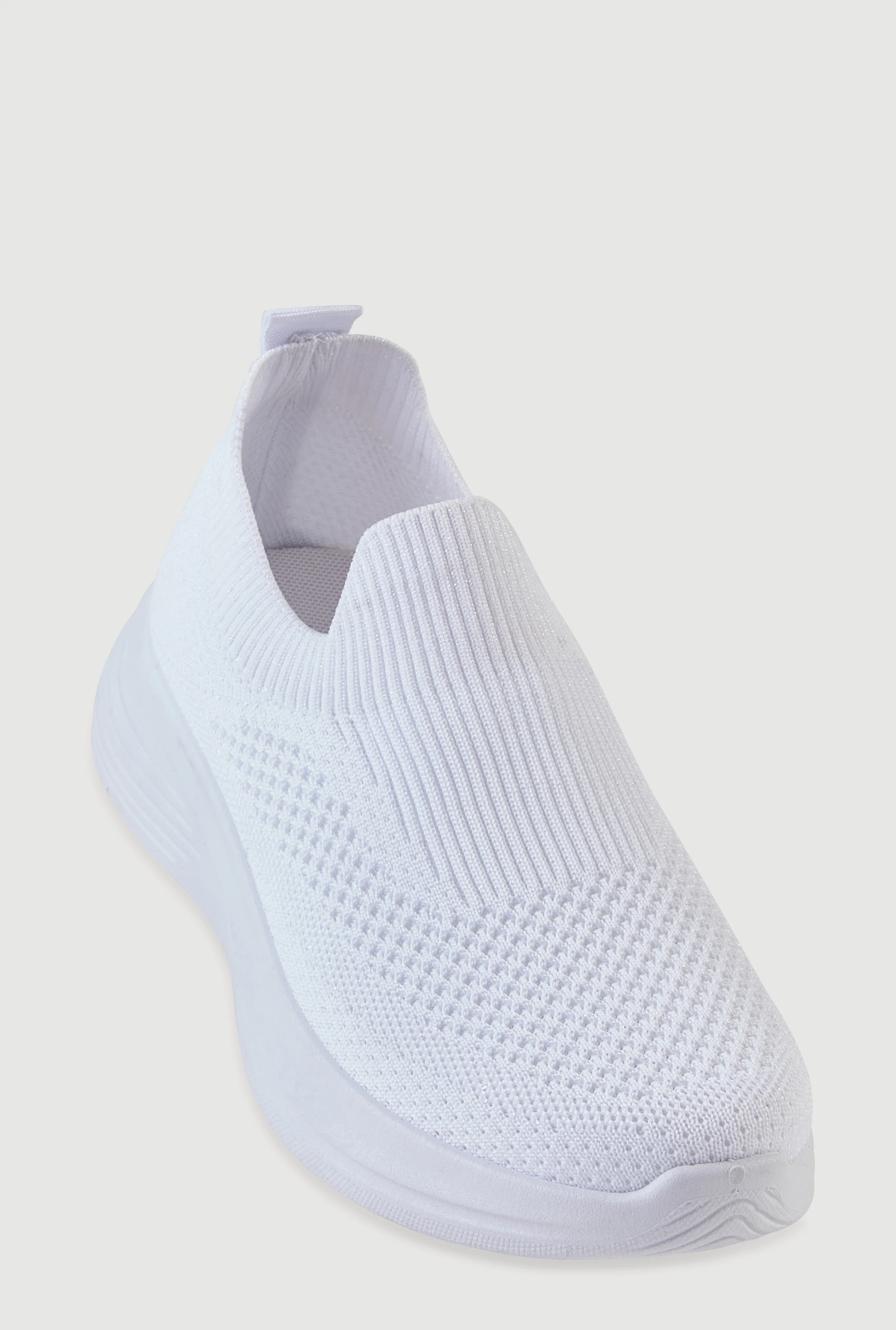 Lurex Textured Knit Slip On Sneakers
