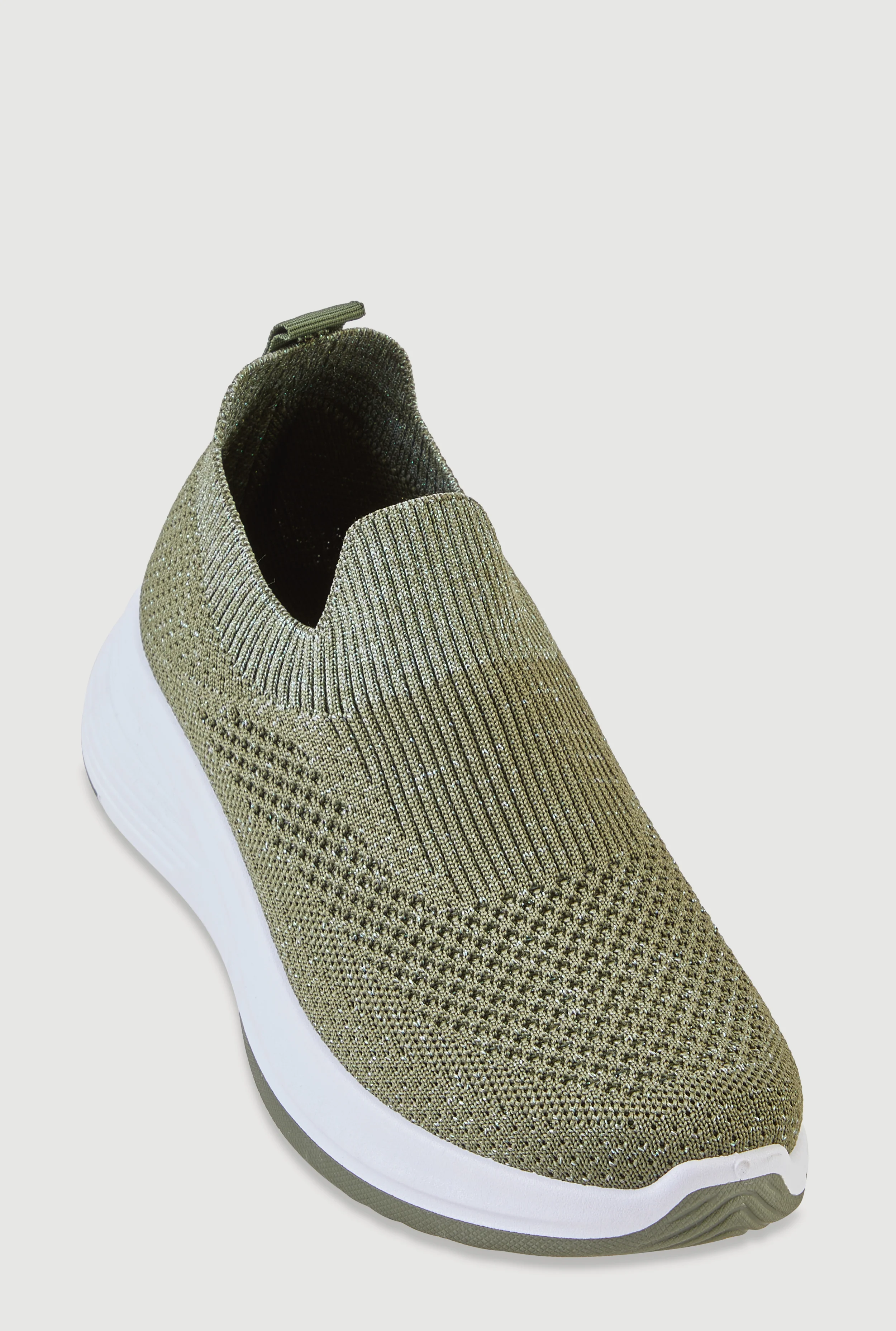 Lurex Textured Knit Slip On Sneakers