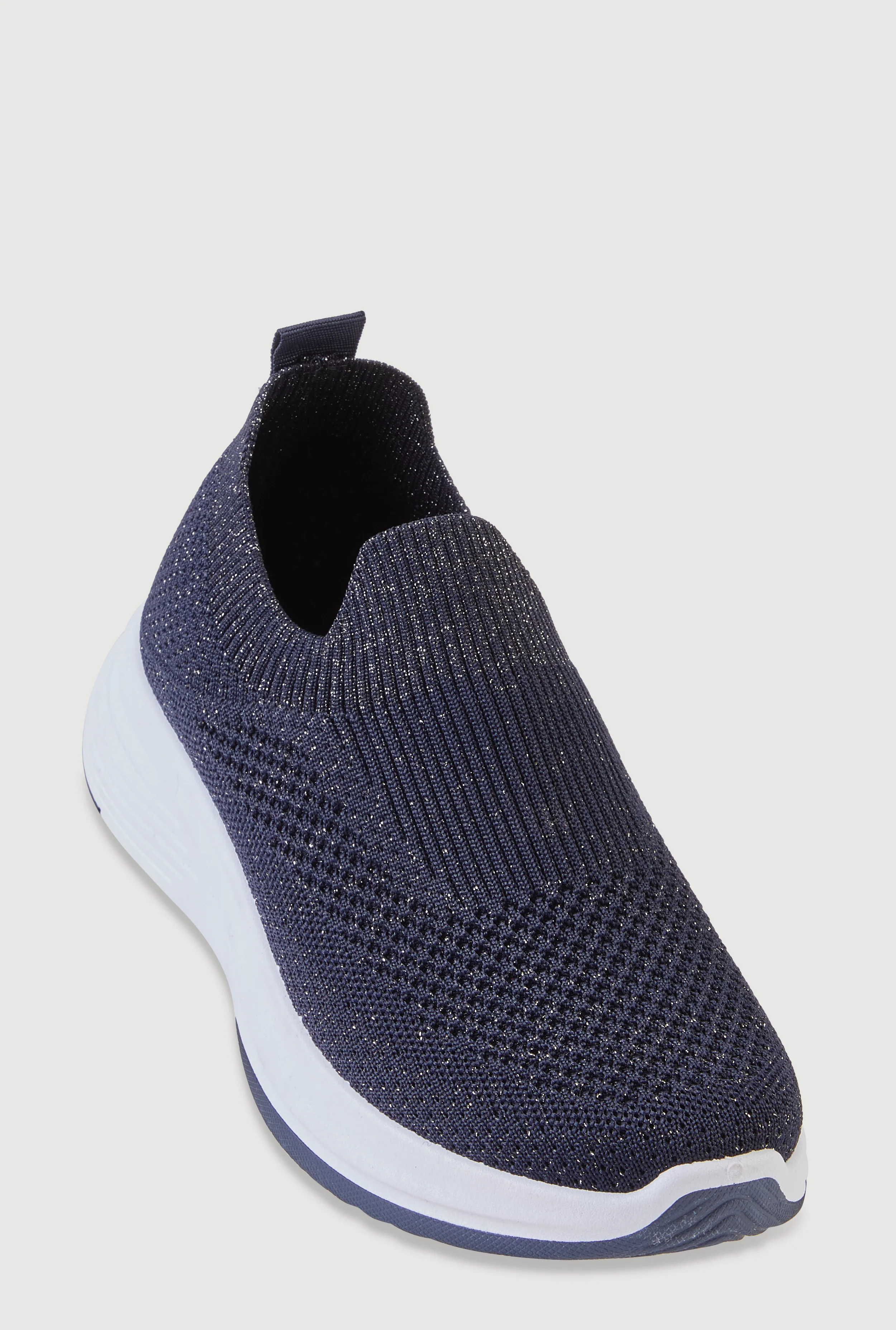 Lurex Textured Knit Slip On Sneakers