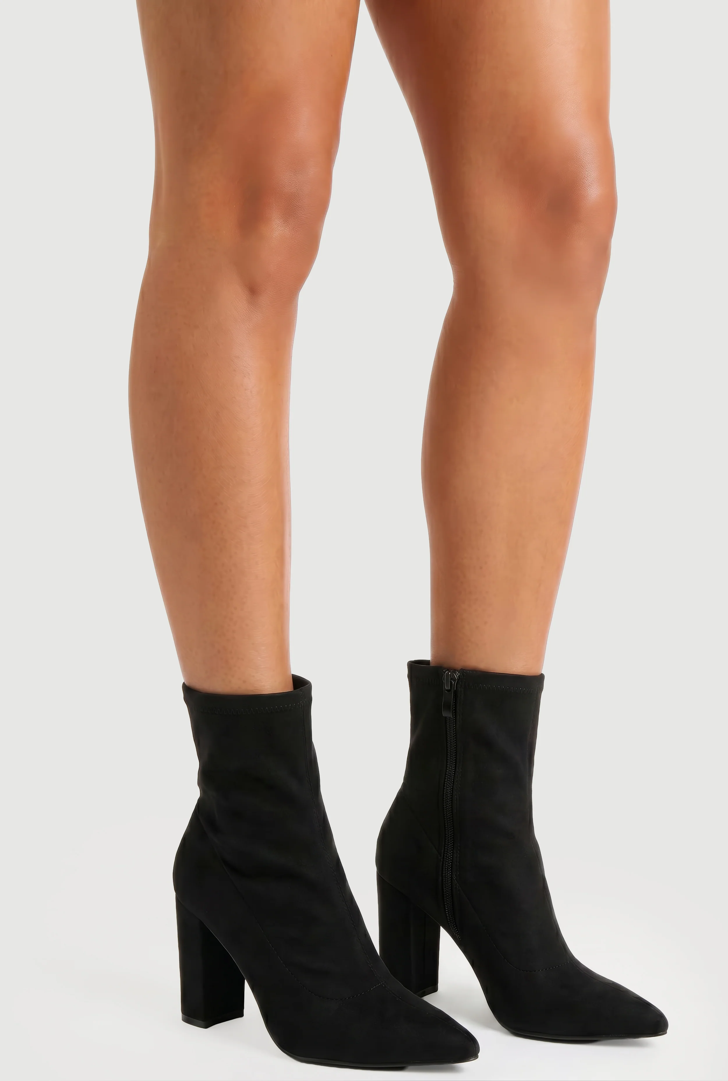 Pointy Toe Block Heel Booties