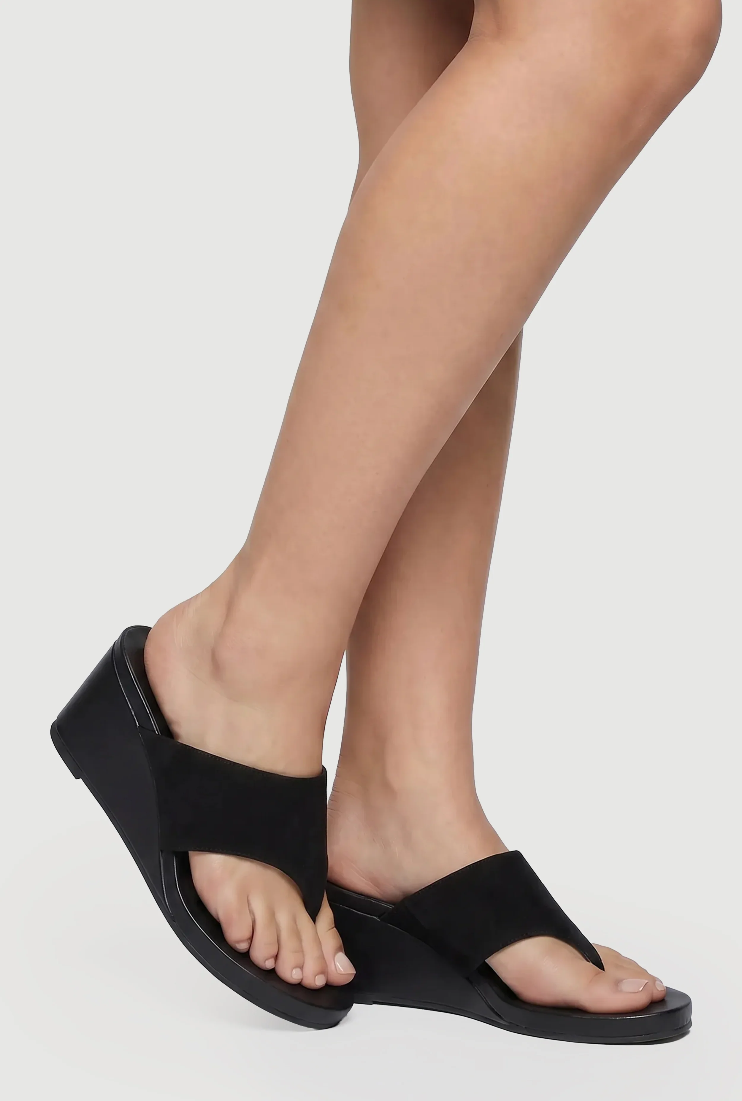 Open Toe Wedge Thong Sandals