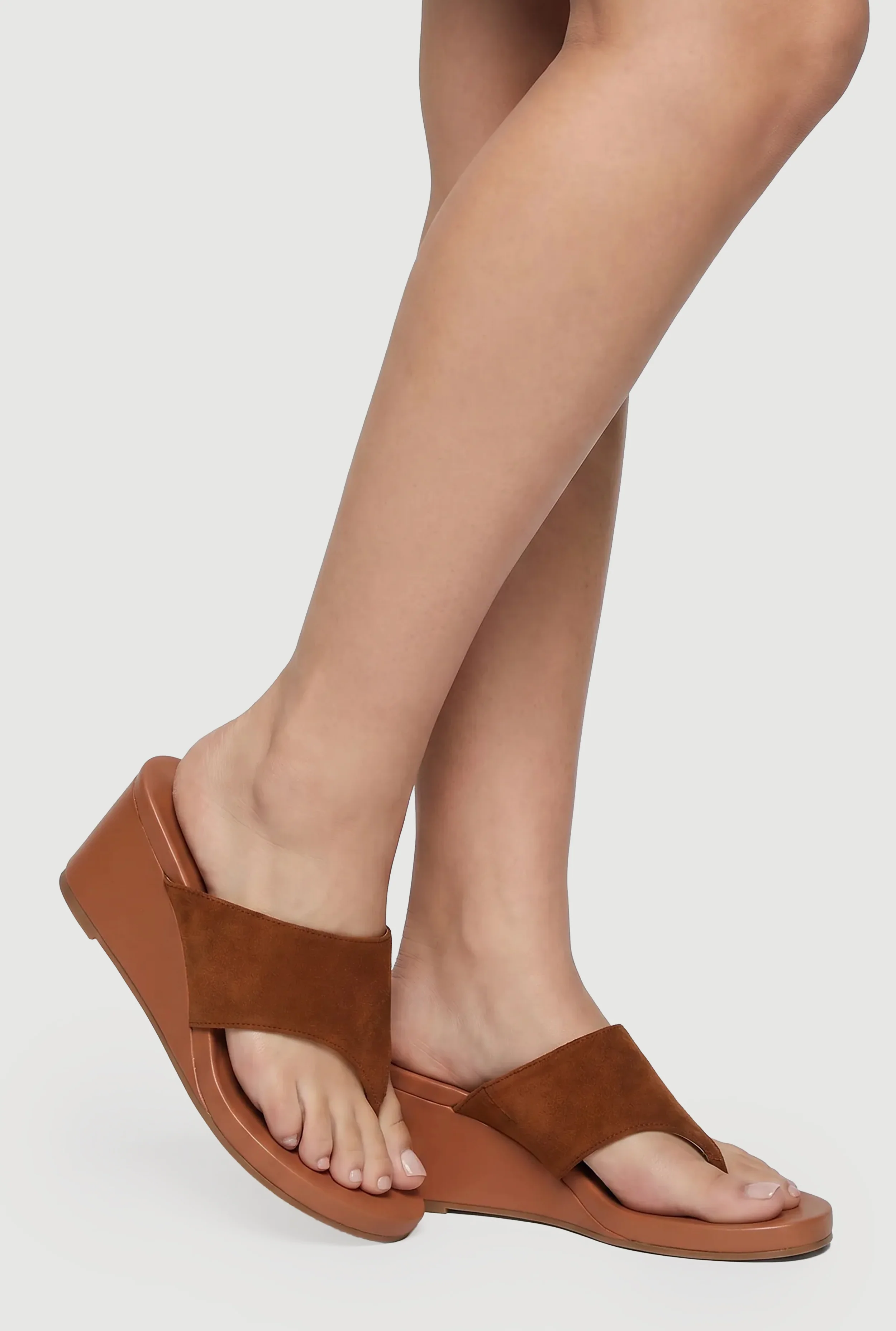 Open Toe Wedge Thong Sandals