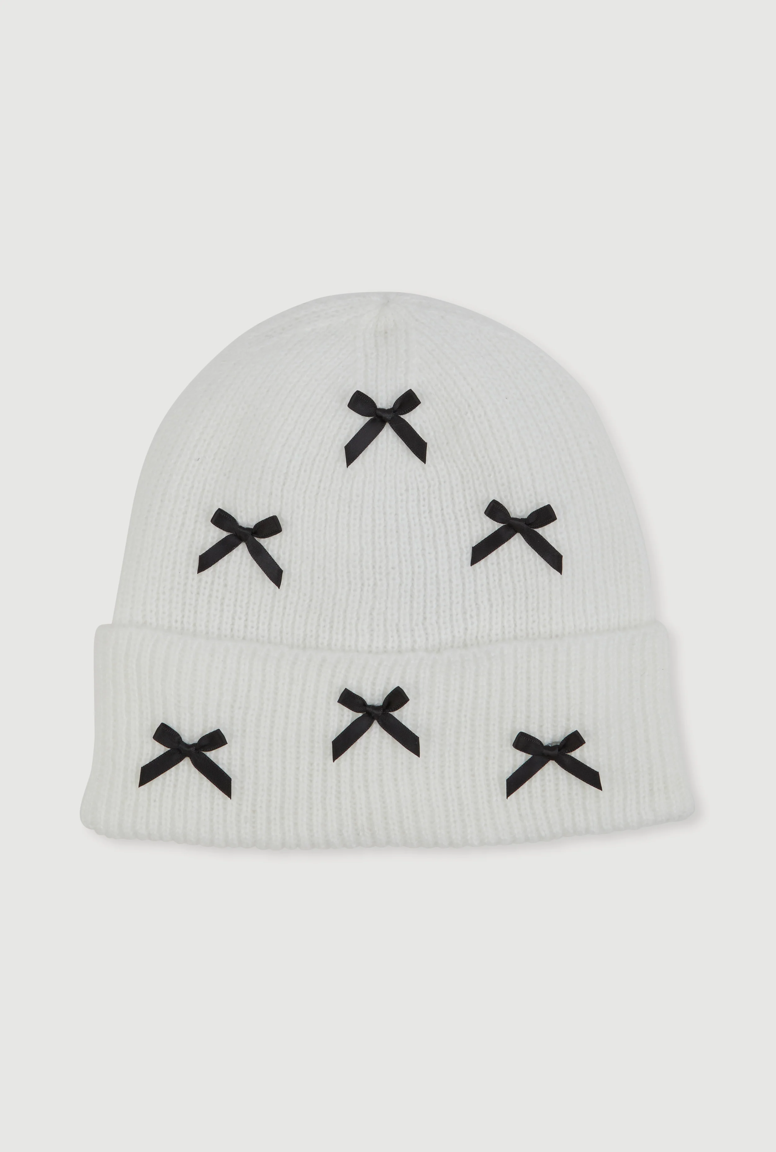 Bow Detail Cuff Beanie