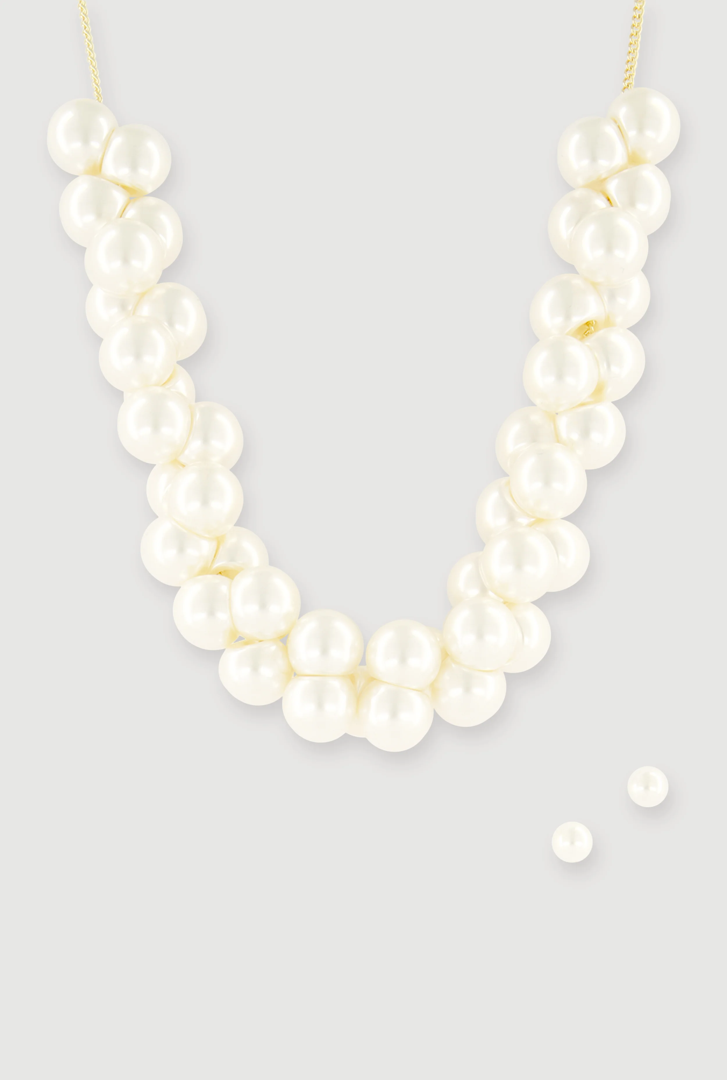 Faux Pearl Necklace and Earrings Set