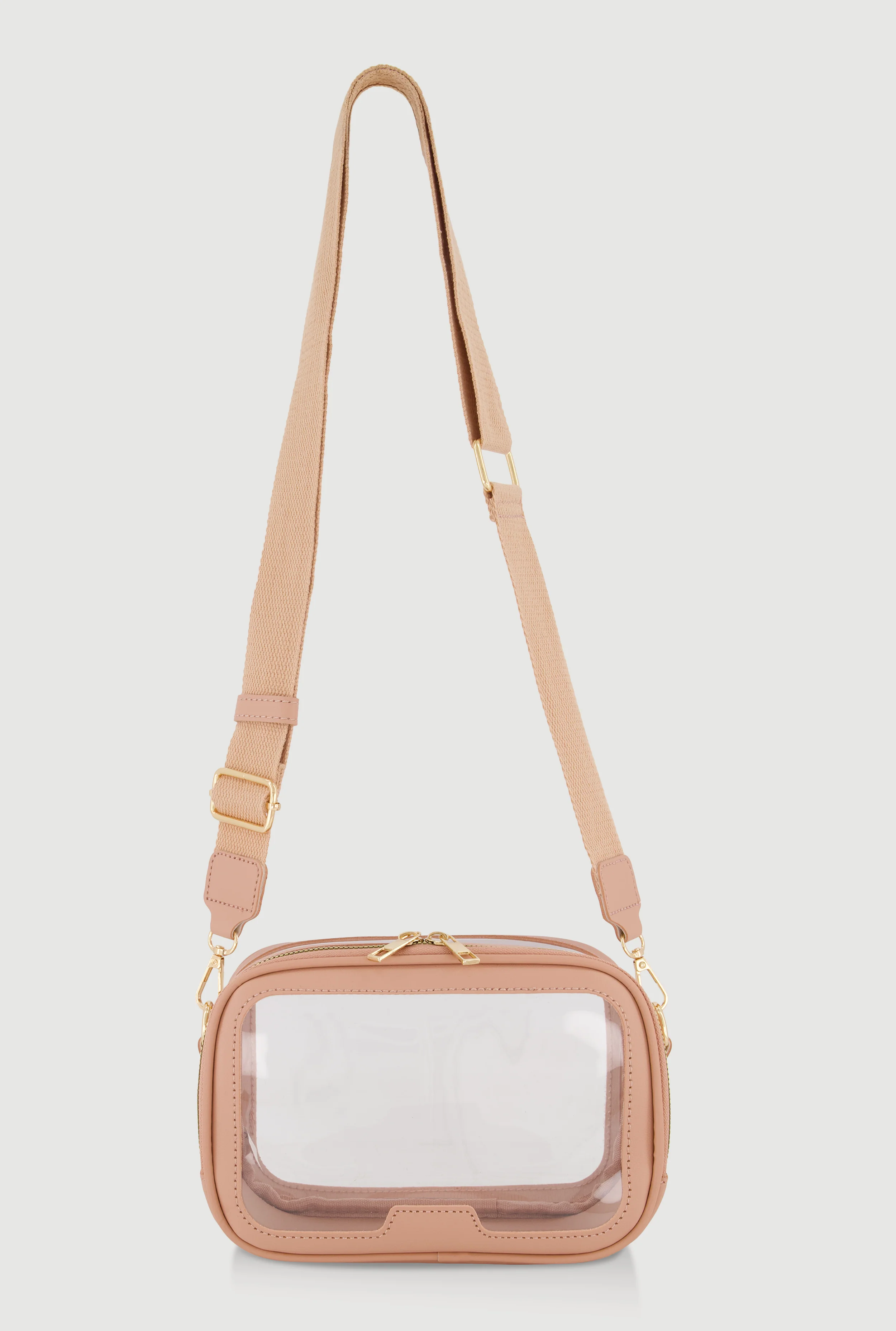 Contrast Trim Clear Crossbody Bag